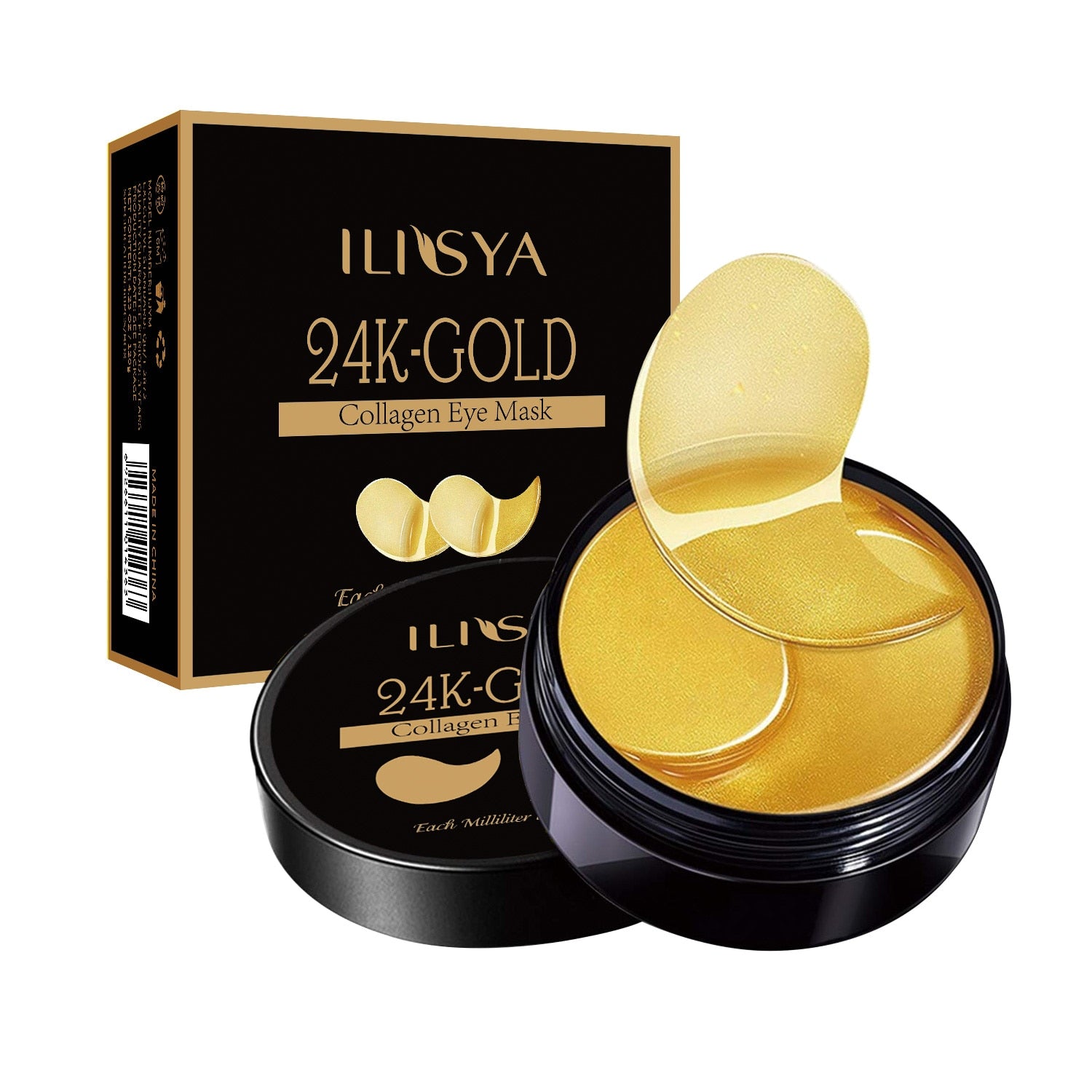 --Collagen Eye Mask 24K Gold Eye Patch Seaweed Eye Dark Circles Anti-Puffiness Anti-Aging Moisturizing Eyes--60Pcs
