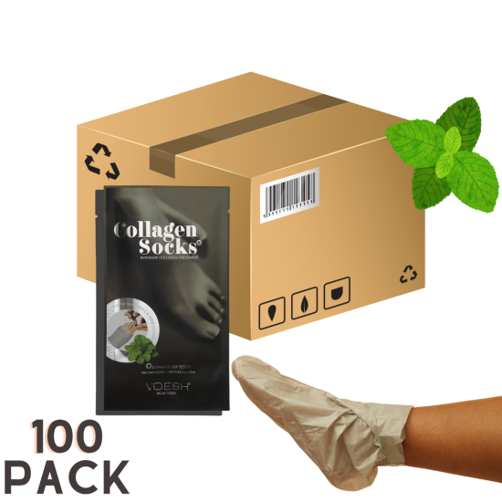 Voesh Deluxe Pedicure Collagen Gloves - Mint - Case of 100