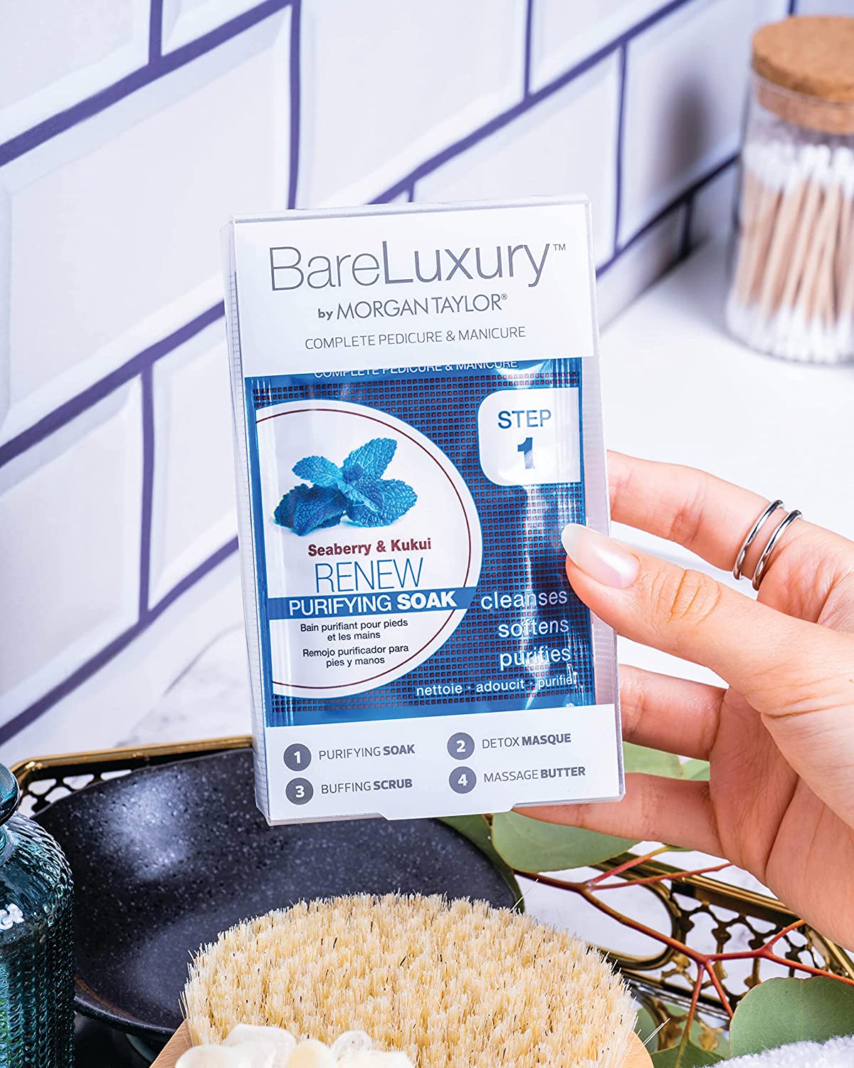 BareLuxury 4-Step, Complete Pedicure & Manicure Packs - Seaberry & Kukui