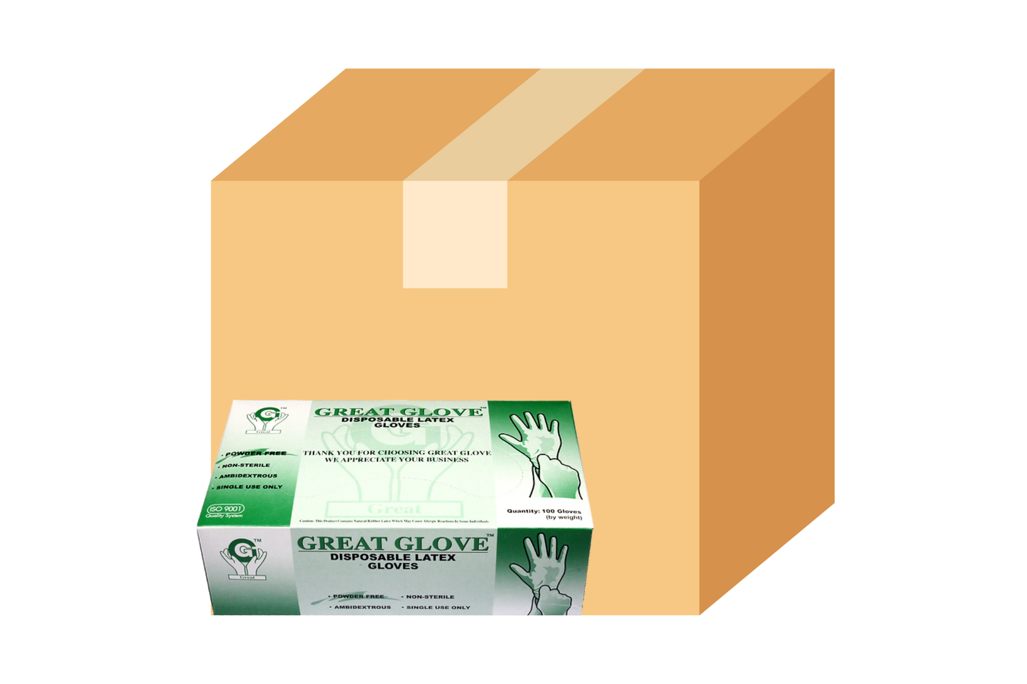 Great Latex Gloves, Powder Free Exam Gloves - Small - Case of 10 - LMT 2Cases