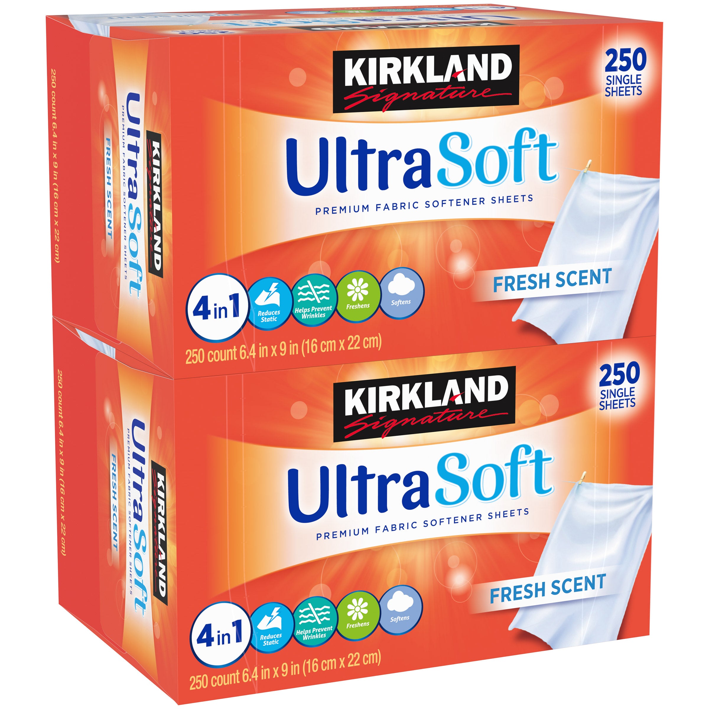 Fabric Softener Sheets, 250-Count, 2-Pack