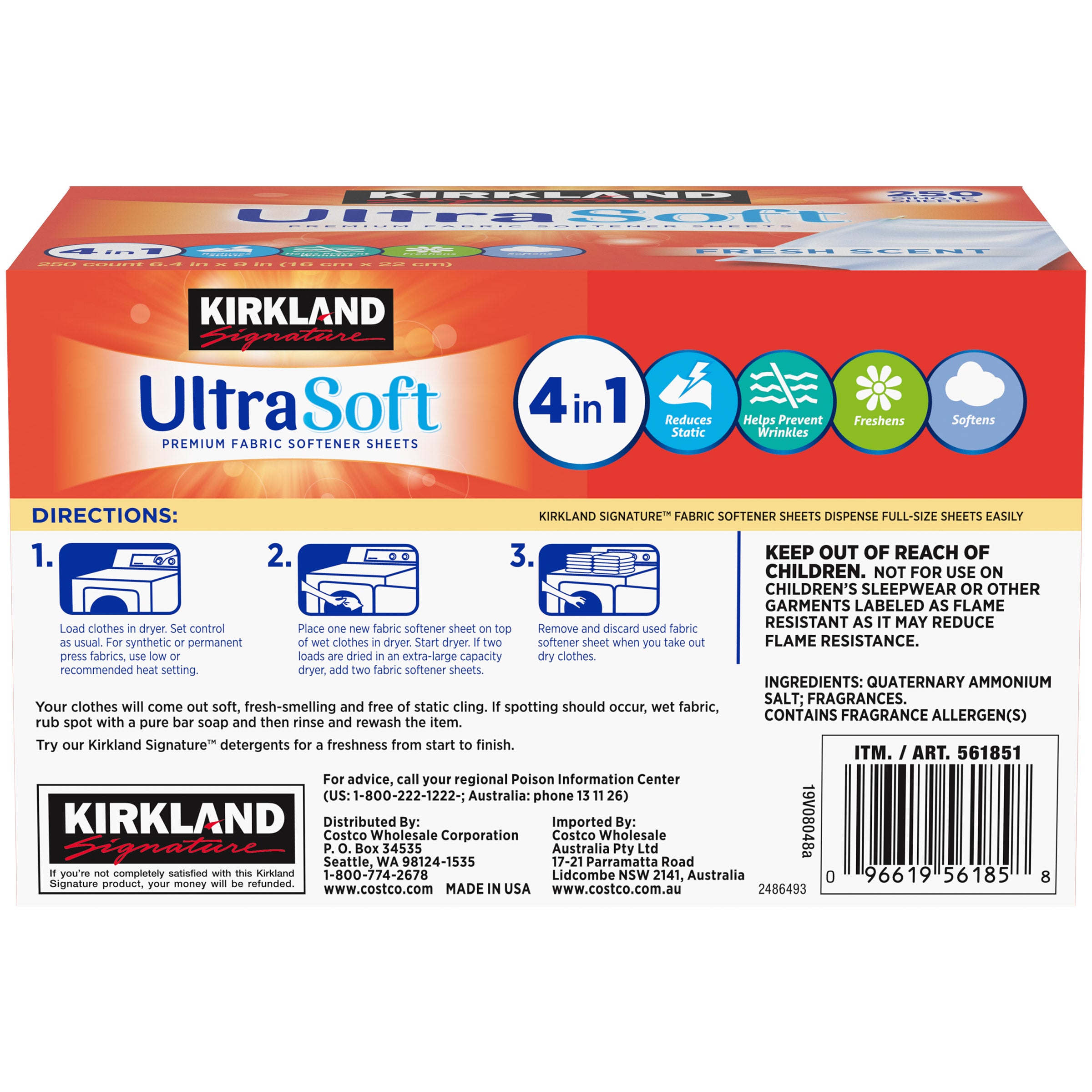 Fabric Softener Sheets, 250-Count, 2-Pack