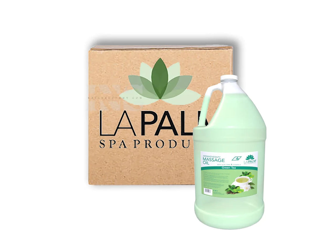 La Palm - Massage Oil - Green Tea - Case