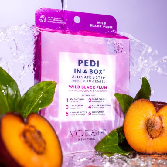 Voesh Pedi In a Box Ultimate 6 Step - Wild Black Plum - Kit