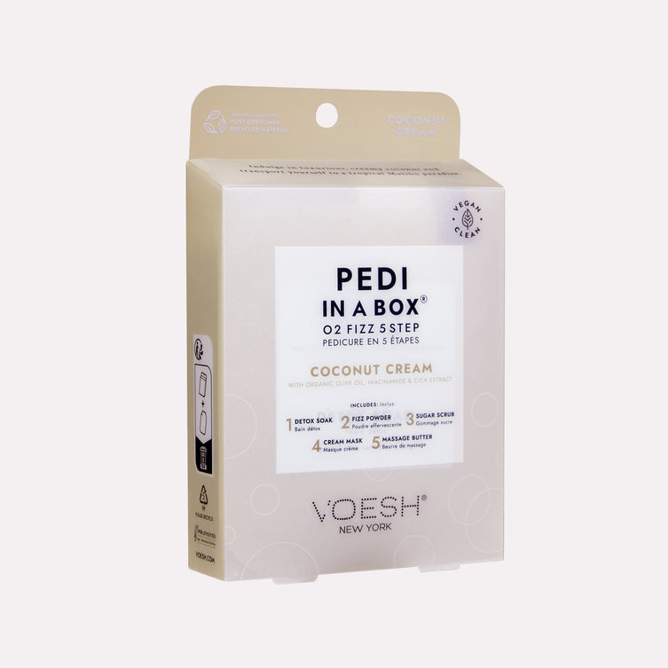 VOESH Pedi in a Box O2 Fizz 5 Step - Coconut Cream - Case of 50