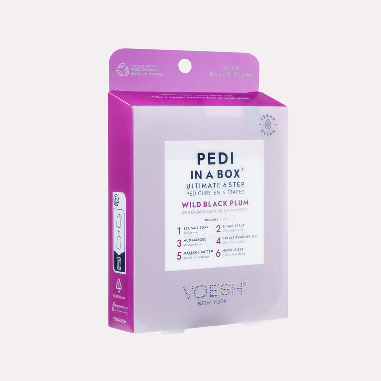 Voesh Pedi In a Box Ultimate 6 Step - Wild Black Plum - Case of 30
