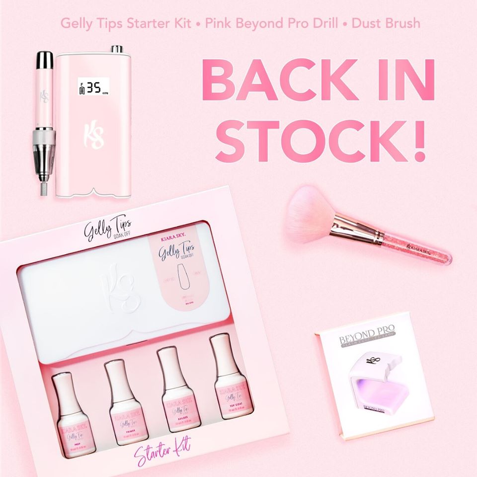Kiara Sky GELLY TIPS STARTER KIT - MEDIUM STILETTO - Including Mini Flash Cure Led Lamp