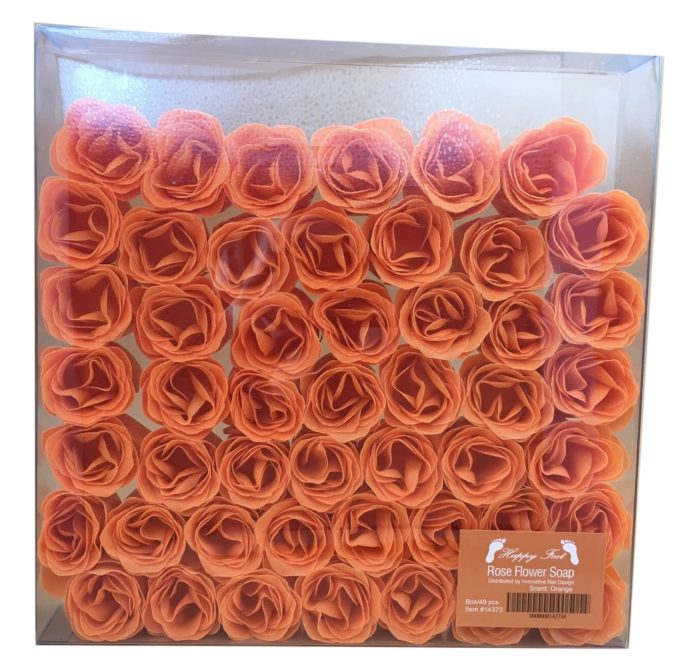 HappyFeet Petal Rose Flower Soap for Spa - Orange - Case of 20 Boxes