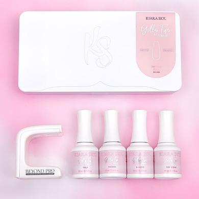 Kiara Sky GELLY TIPS STARTER KIT - COFFIN LONG - Including Mini Flash Cure Led Lamp