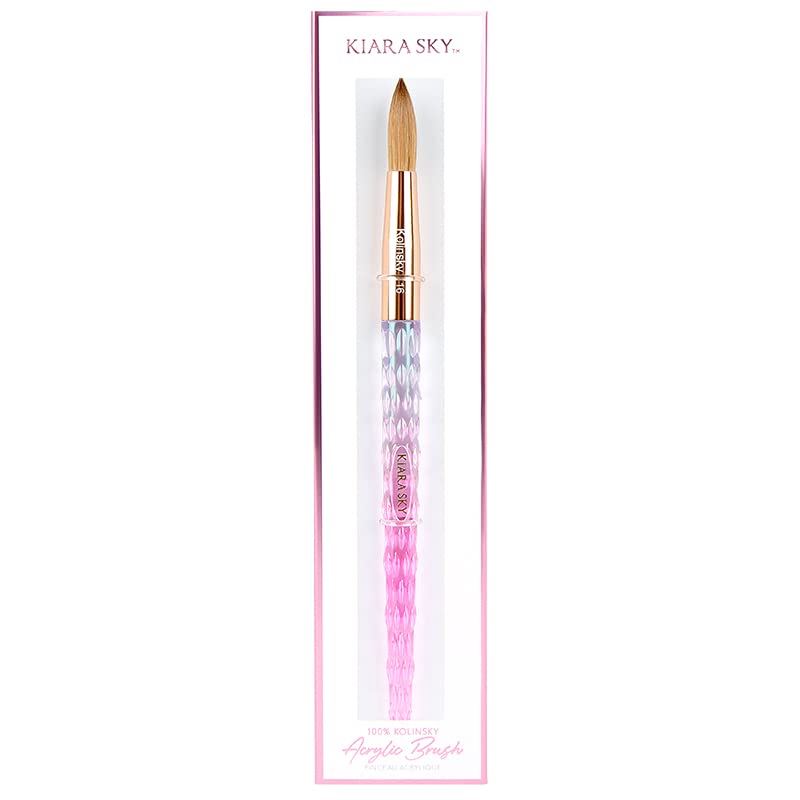 Kiara Sky Pink Crystal Acrylic Kolinsky Nail Brush # 12