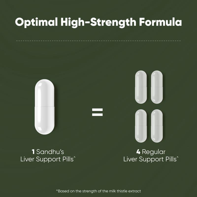 【Sandhus】Liver Supports 11 Ingredient Blend with Milk Thistle and Dandelion Dietary Supplement Healthcare Edible Fitness Protein