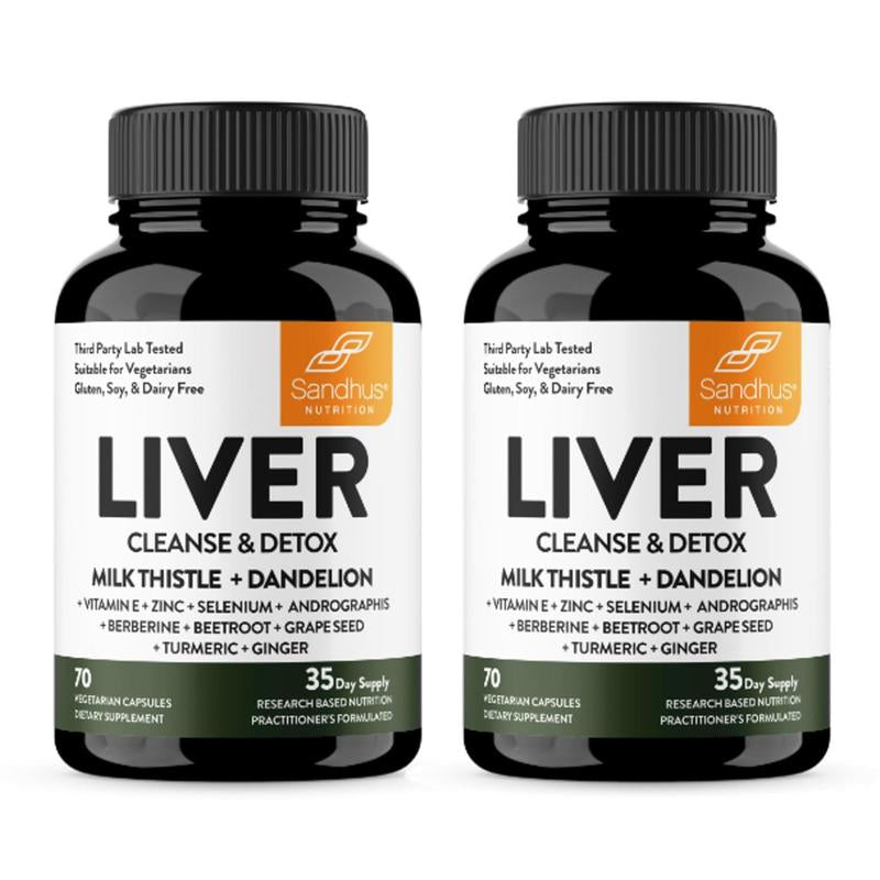 【Sandhus】Liver Supports 11 Ingredient Blend with Milk Thistle and Dandelion Dietary Supplement Healthcare Edible Fitness Protein