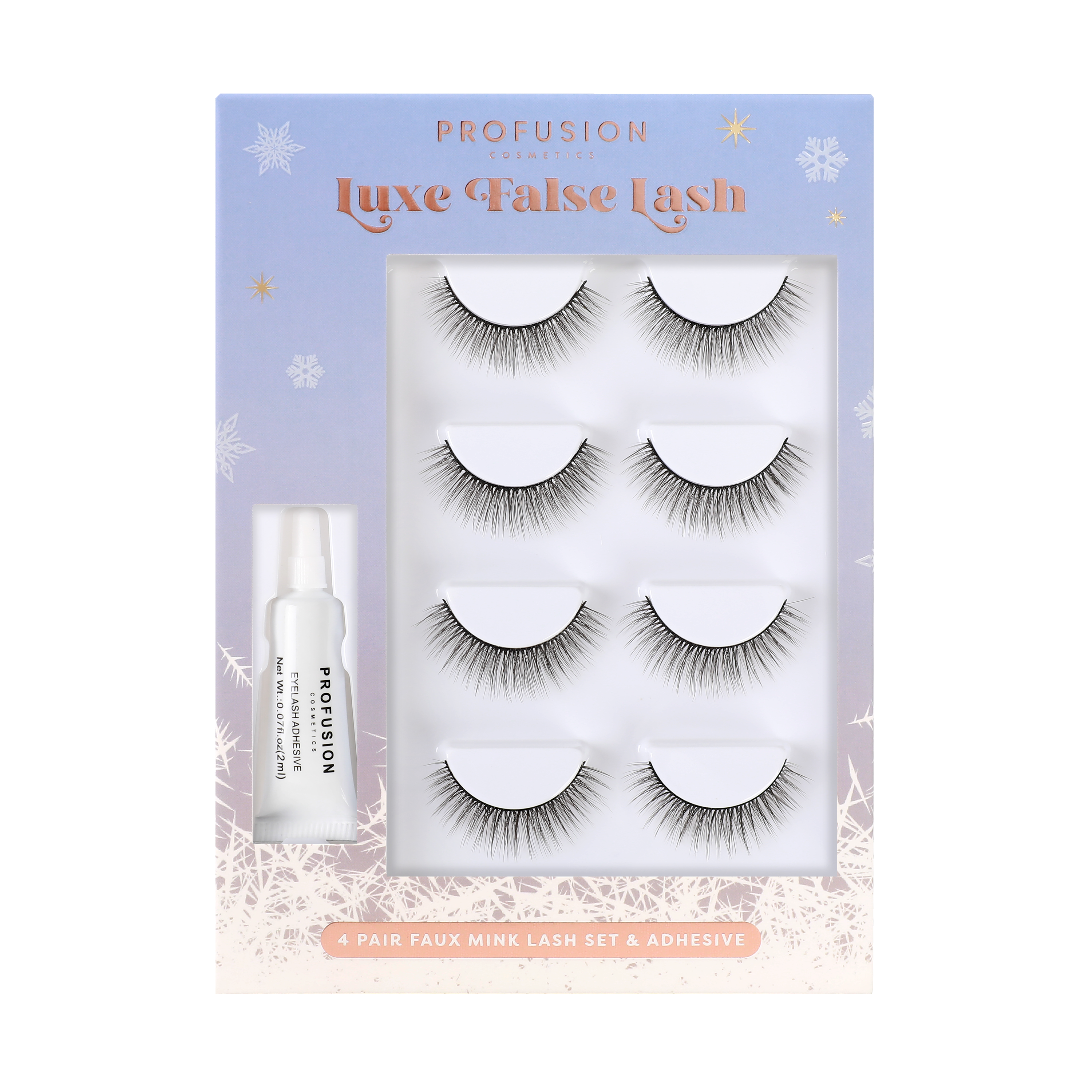 Frosted Snow Sparkle | 4 Pair Luxe False Lash Set