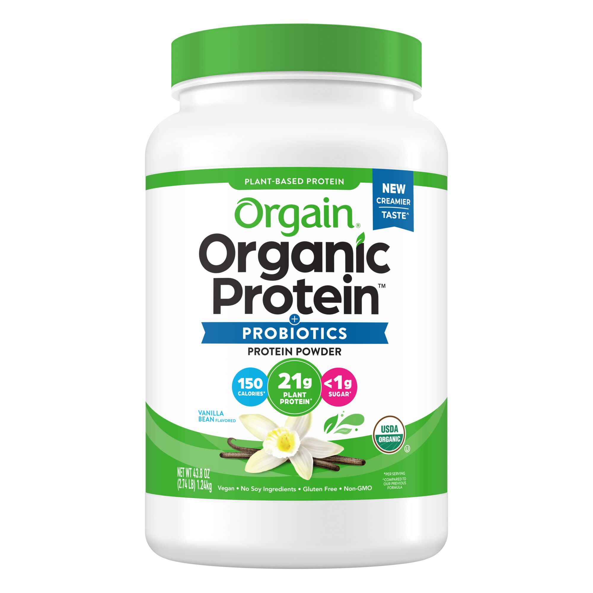 USDA Organic Vanilla Bean Plant Protein Powder, 2.74 lbs
