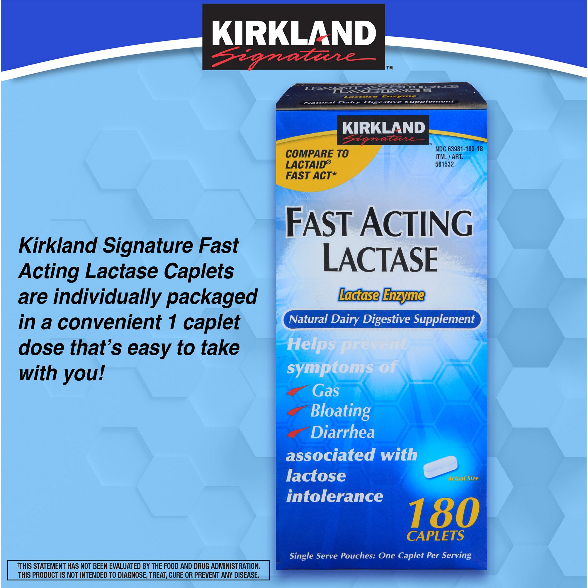 Fast Acting Lactase, 180 Caplets