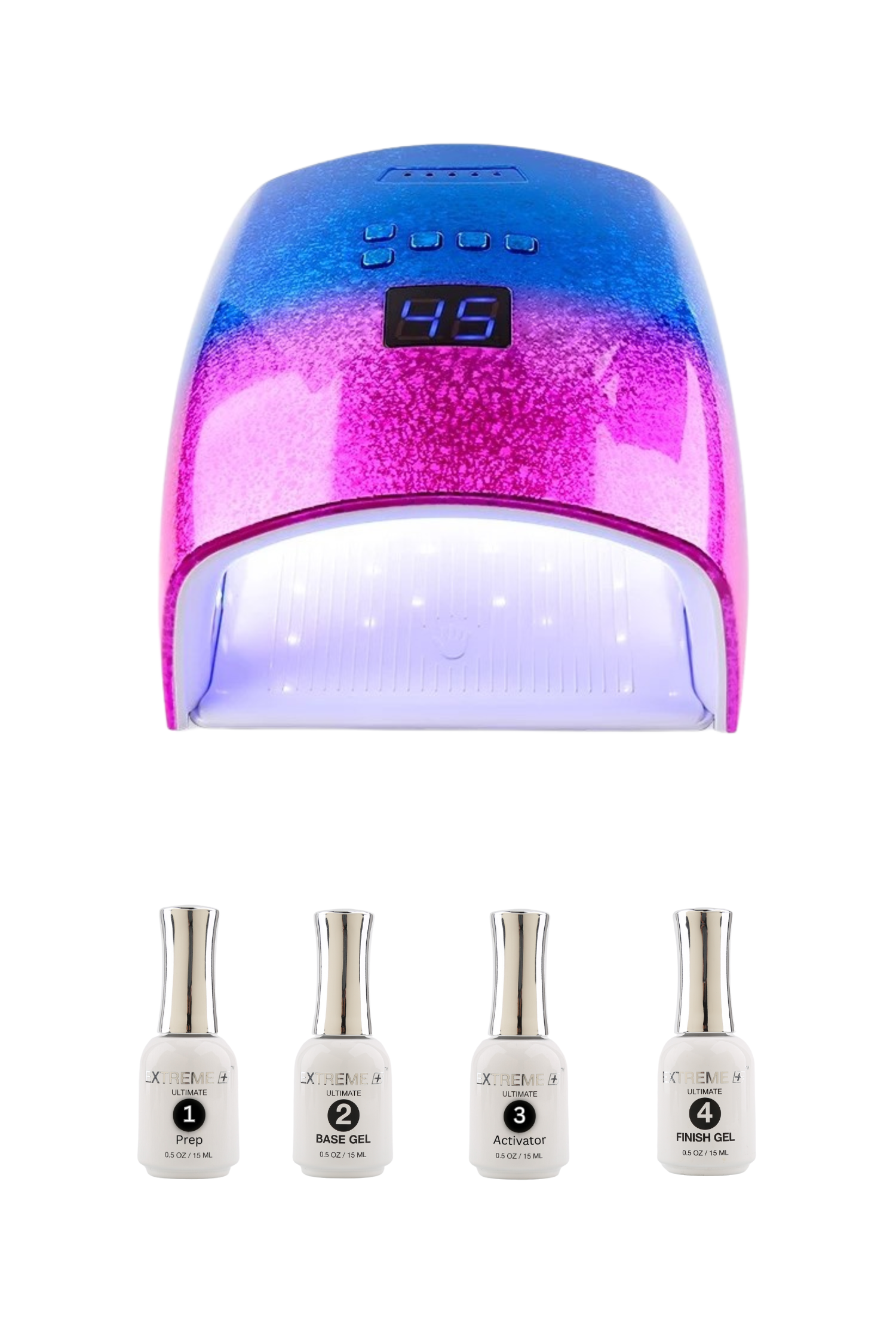 EXTREME+ Brainbow Pro Cordless Rechargeable Wireless 48W LED UV Nail Lamp Light Gel Polish Cure Dryer