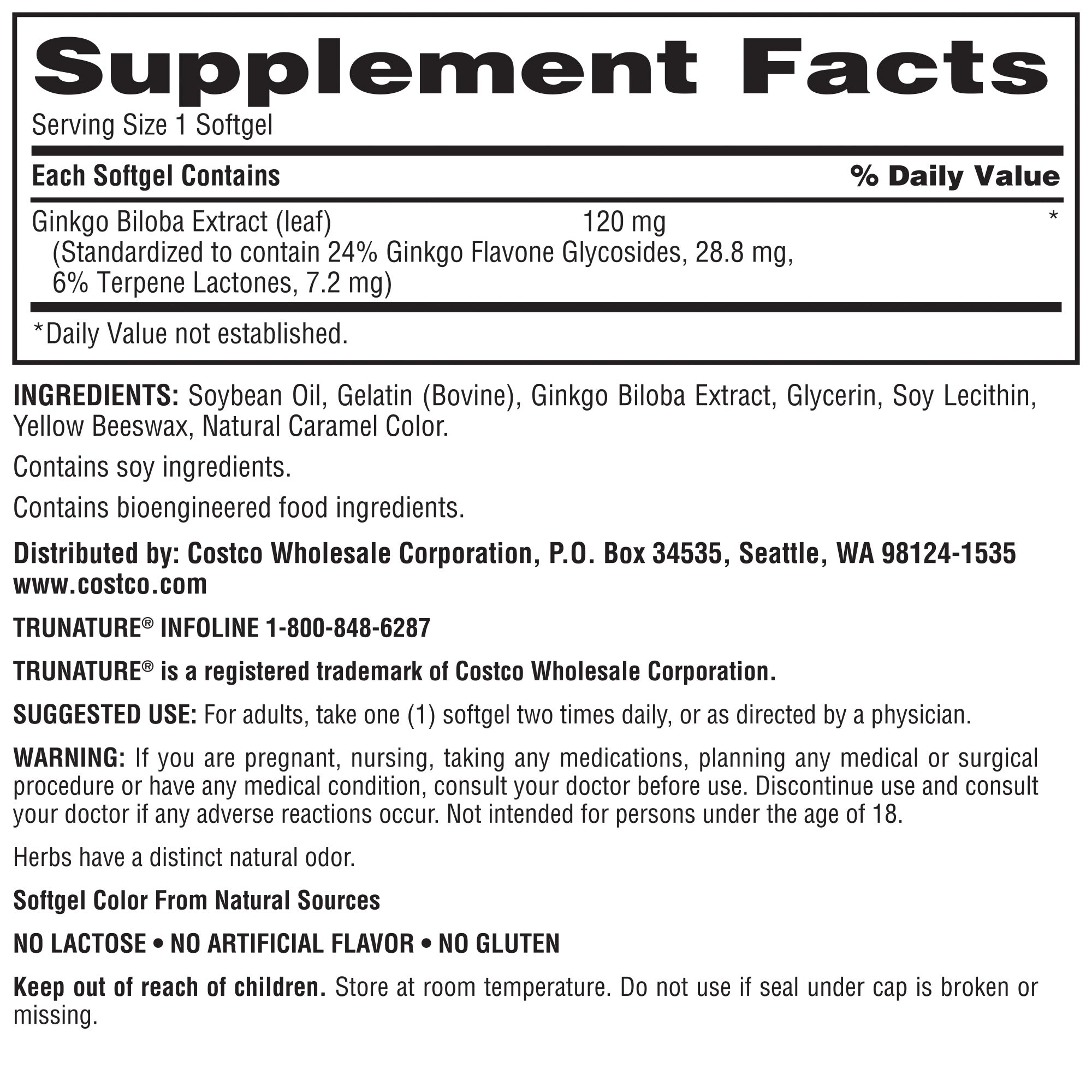 Ginkgo Biloba, 340 Softgels