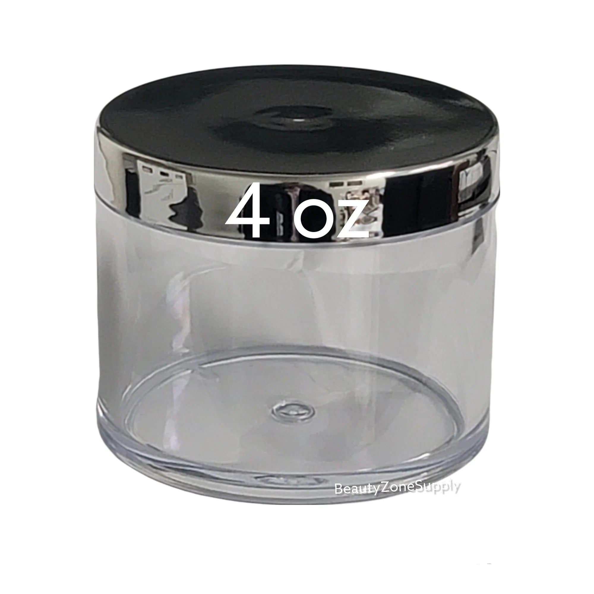 Plastic Empty Jaz With CHROMED Lid 4oz