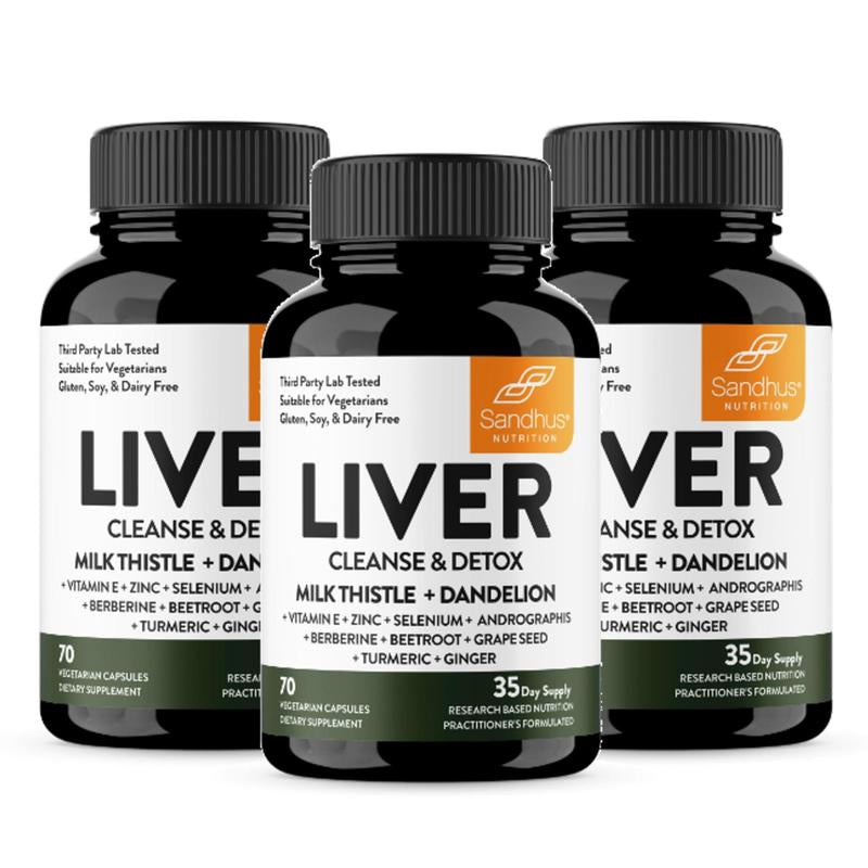 【Sandhus】Liver Supports 11 Ingredient Blend with Milk Thistle and Dandelion Dietary Supplement Healthcare Edible Fitness Protein