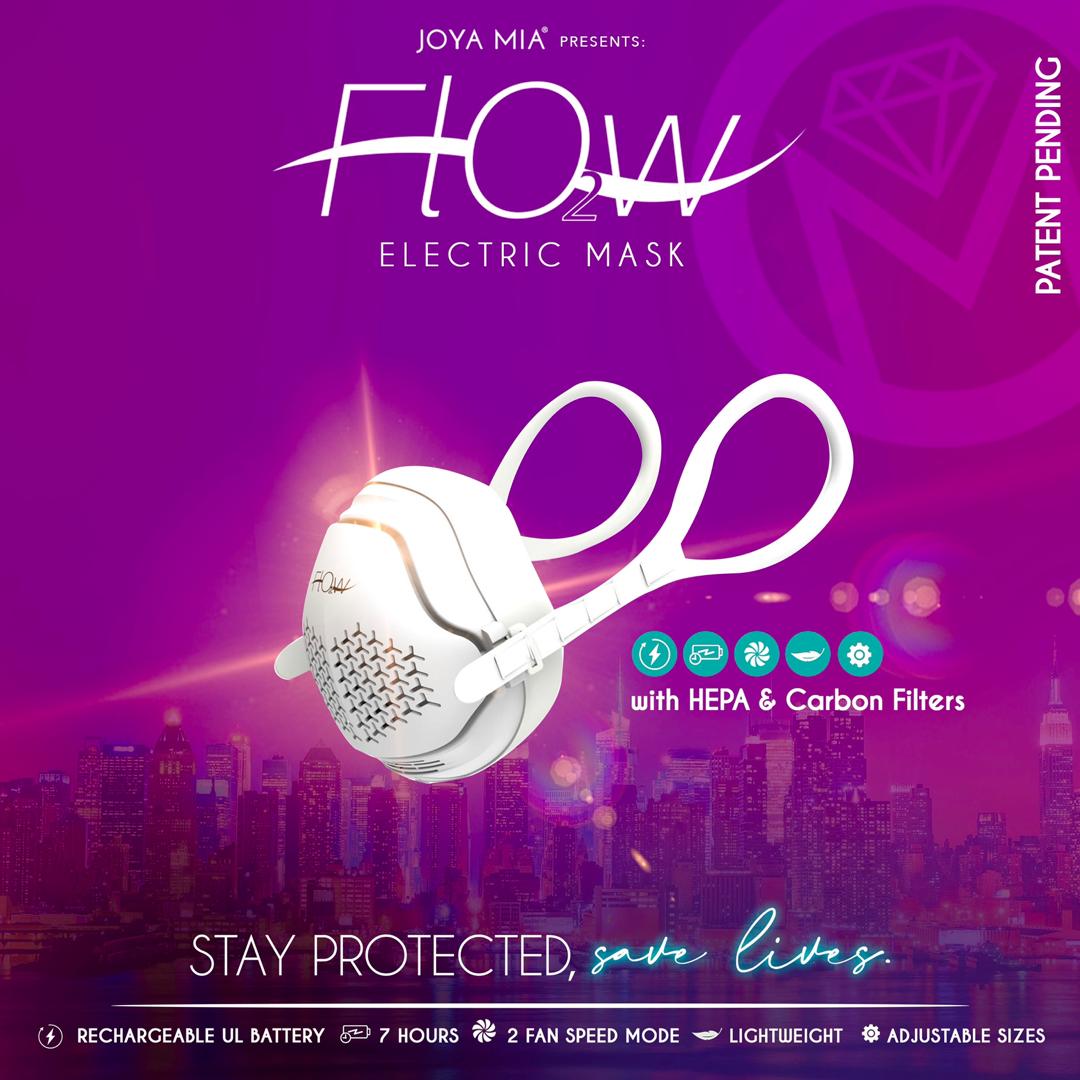 o2 Flow Electrical Air Purifier Mask with HEPA and Carbon Filter