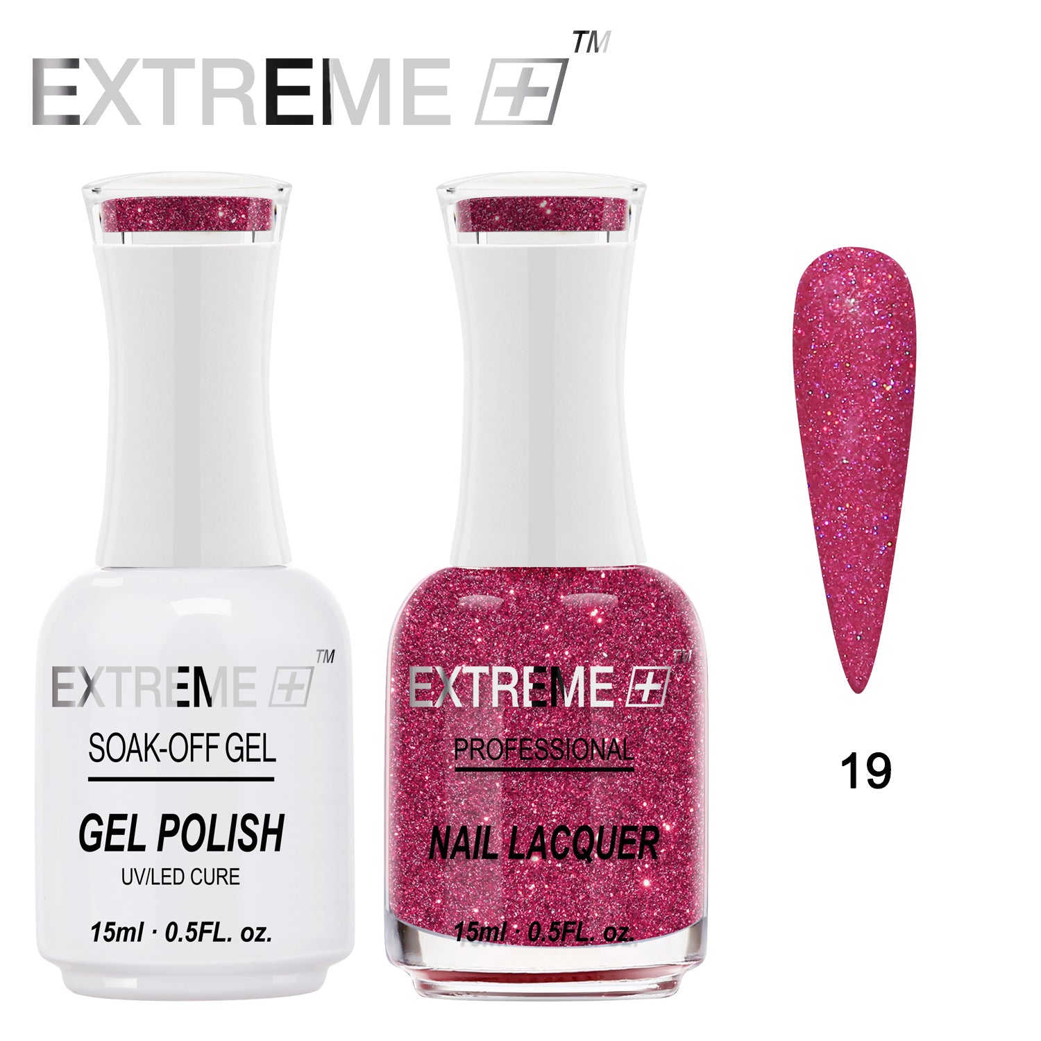 EXTREME+ Holo Chrome Gel Matching Lacquer - #019