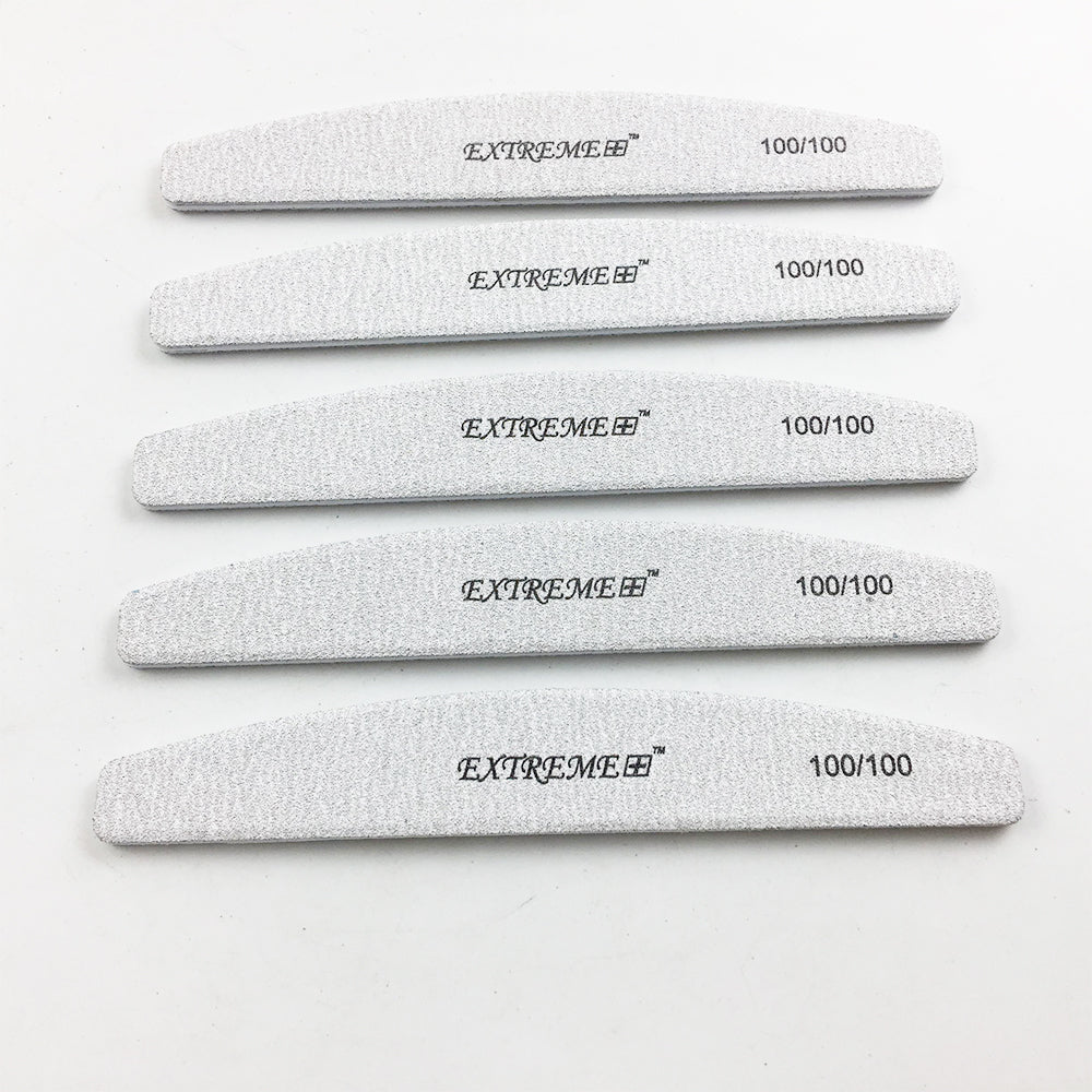 EXTREME+ Half Moon Zebra Nail File - 100/100 grit