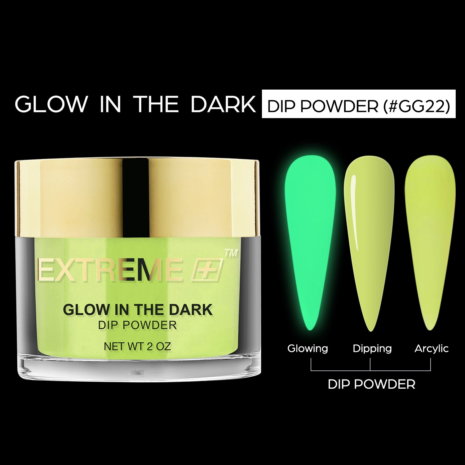 EXTREME+ SUPER Glow in the Dark Dip Powder 2 oz - #022