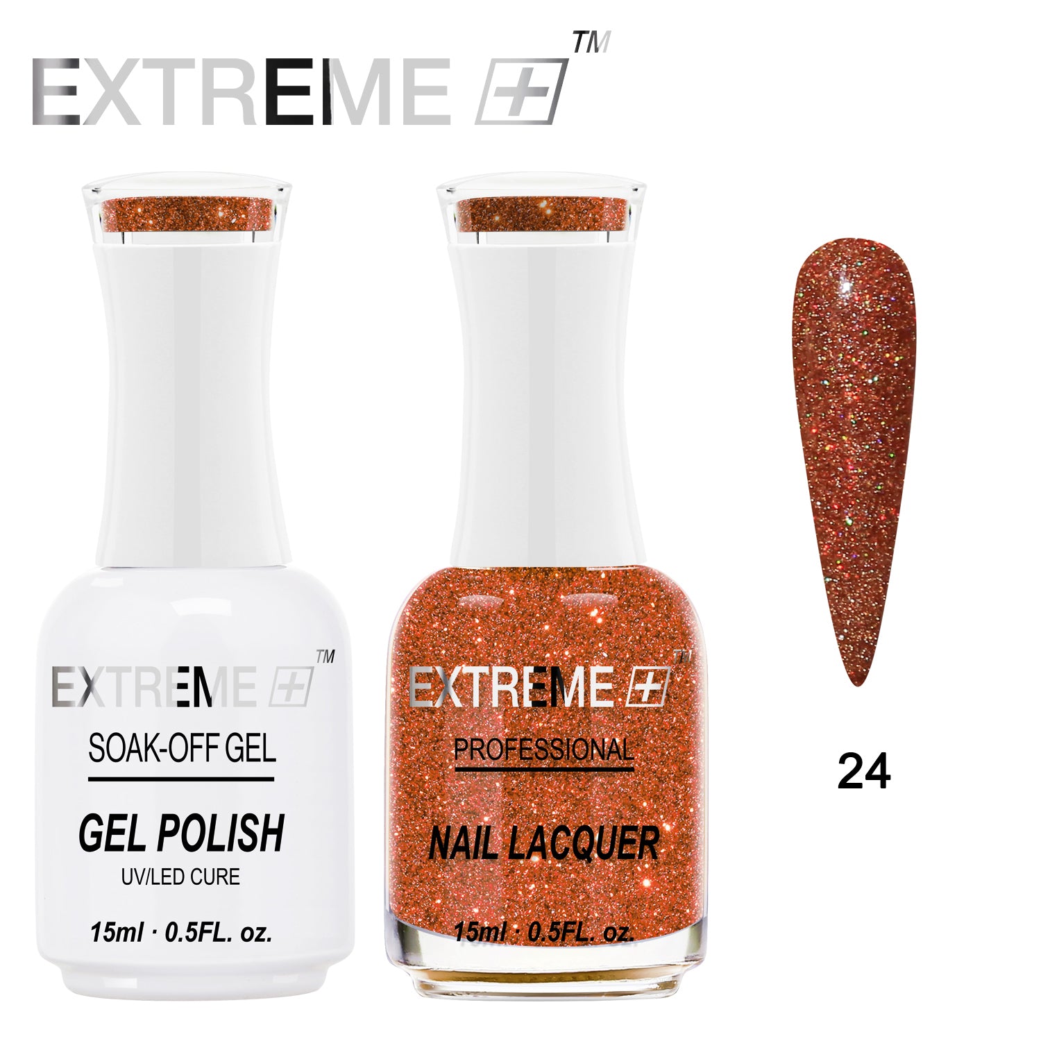 EXTREME+ Holo Chrome Gel Matching Lacquer - #024