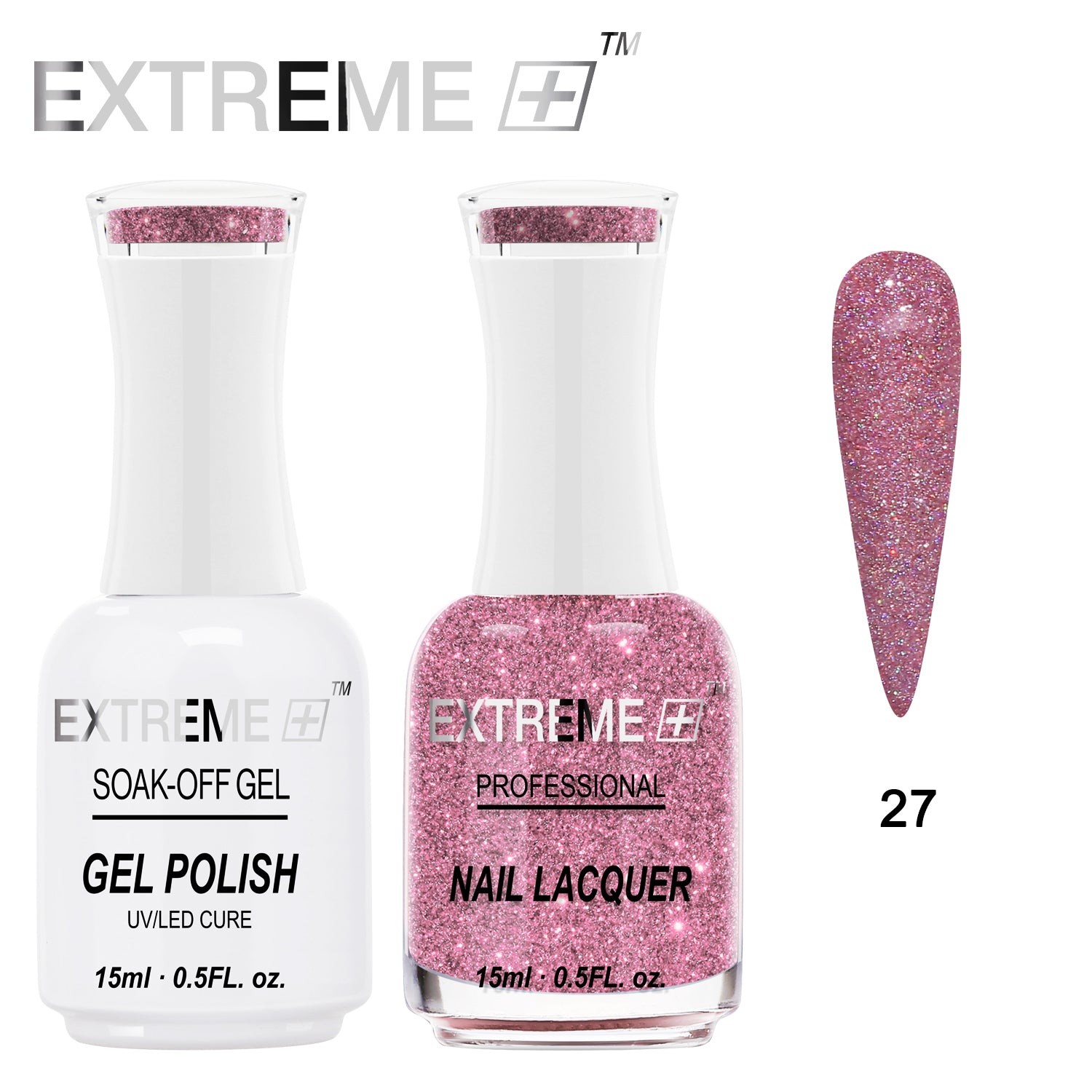 EXTREME+ Holo Chrome Gel Matching Lacquer - #027