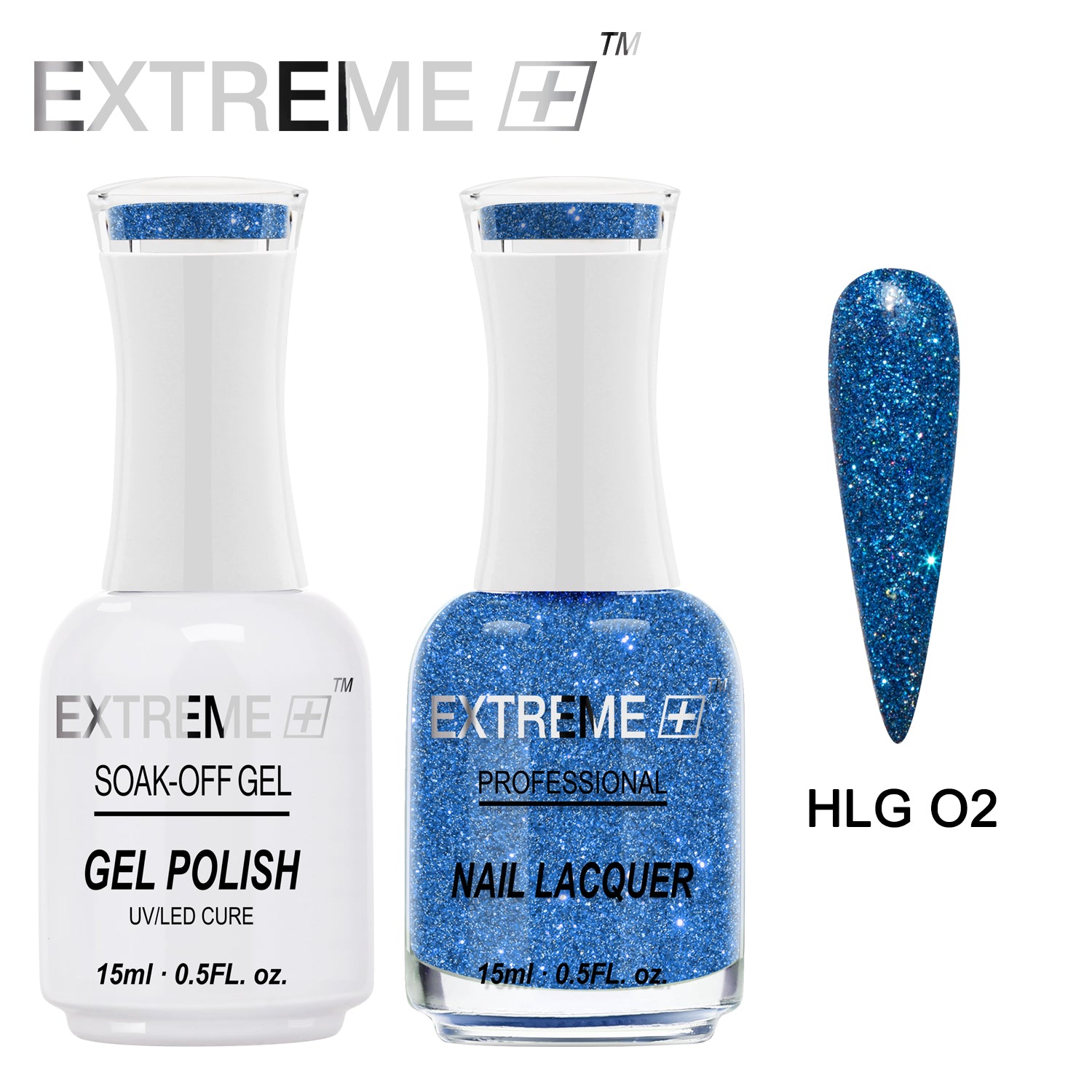 EXTREME+ Holo Chrome Gel Matching Lacquer - #002