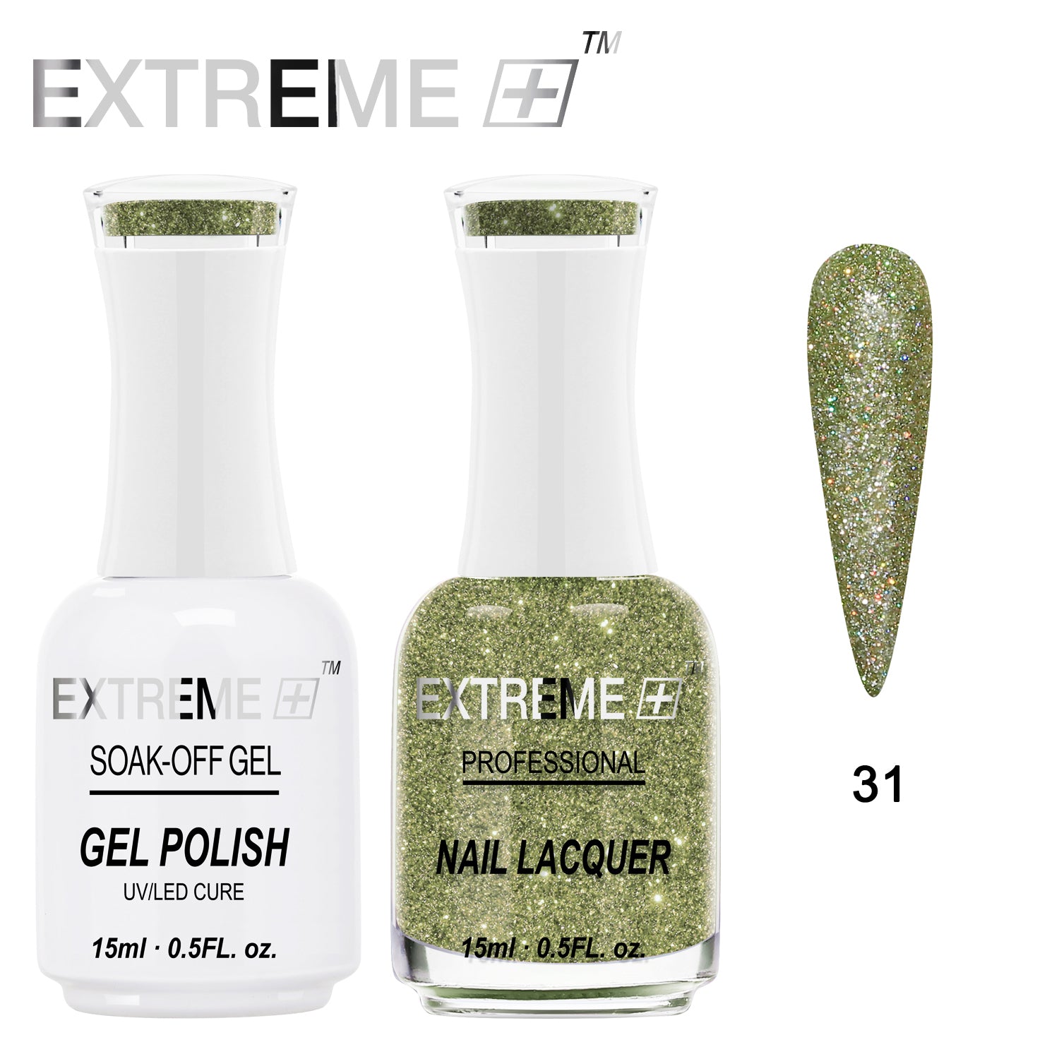 EXTREME+ Holo Chrome Gel Matching Lacquer - #031