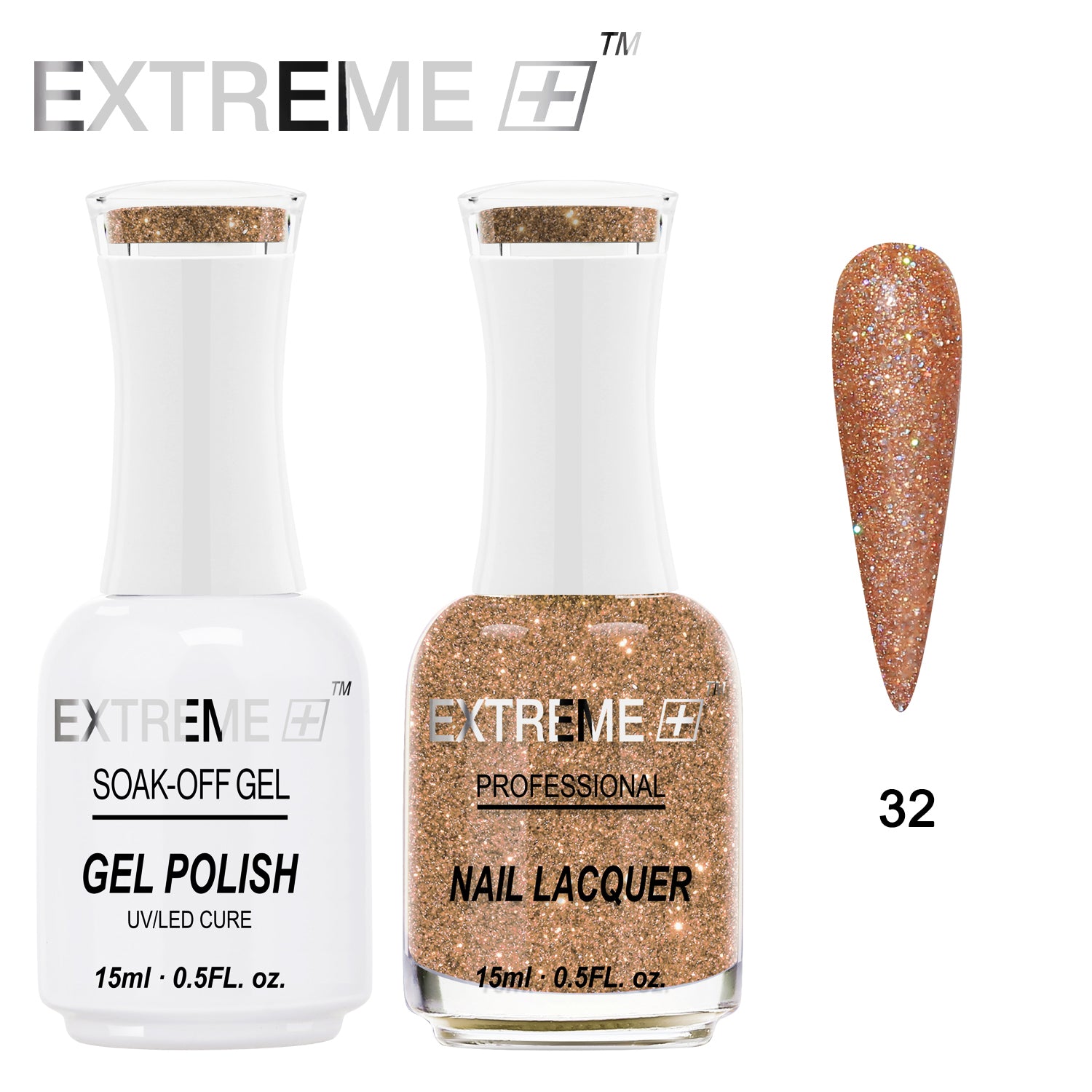 EXTREME+ Holo Chrome Gel Matching Lacquer - #032