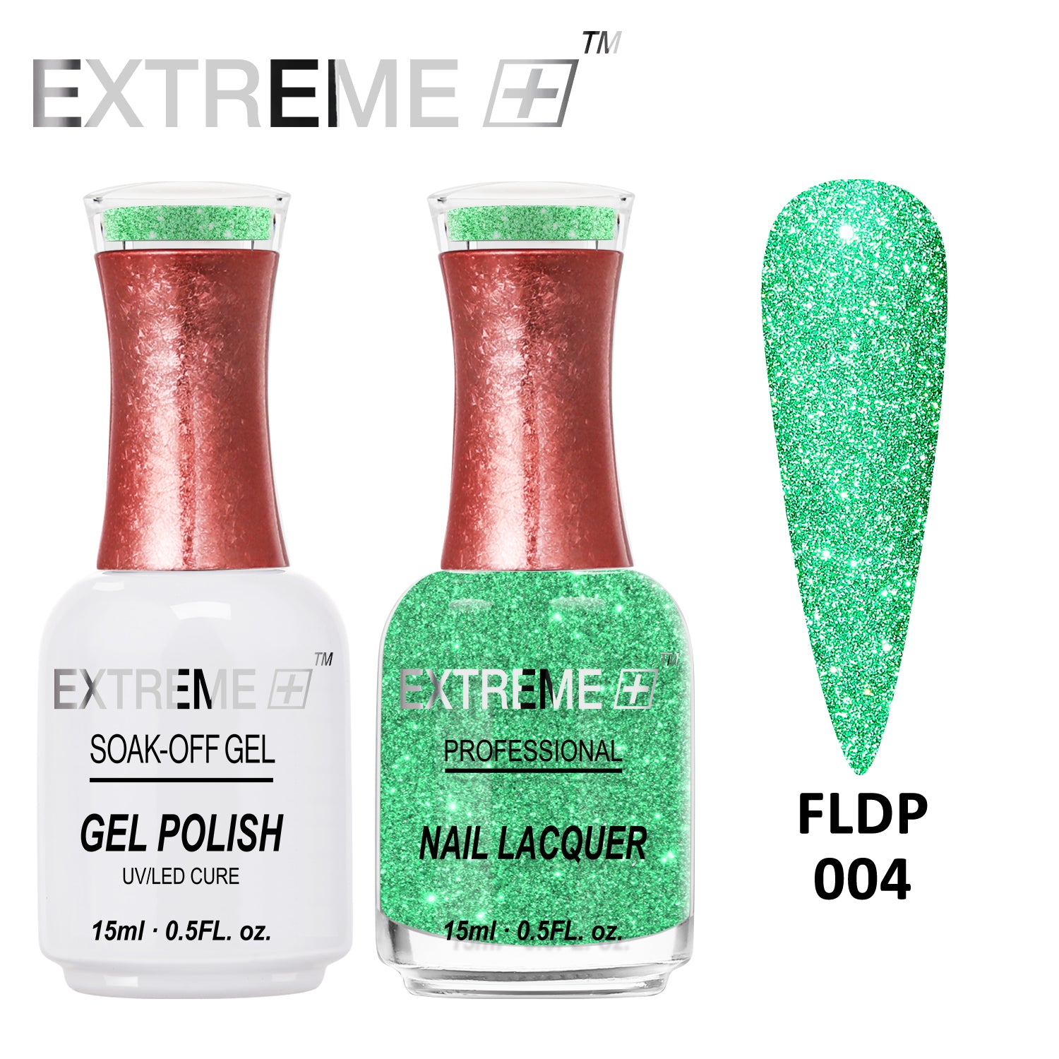 EXTREME+ Flashlight on Nail Reflective Glitter Gel Duo - #004 Jade