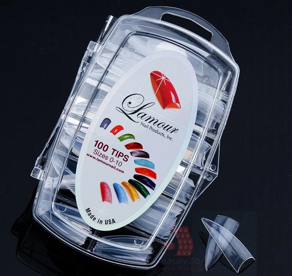 Lamour Falcon Nail Tips - Clear Color - Box 100 tips