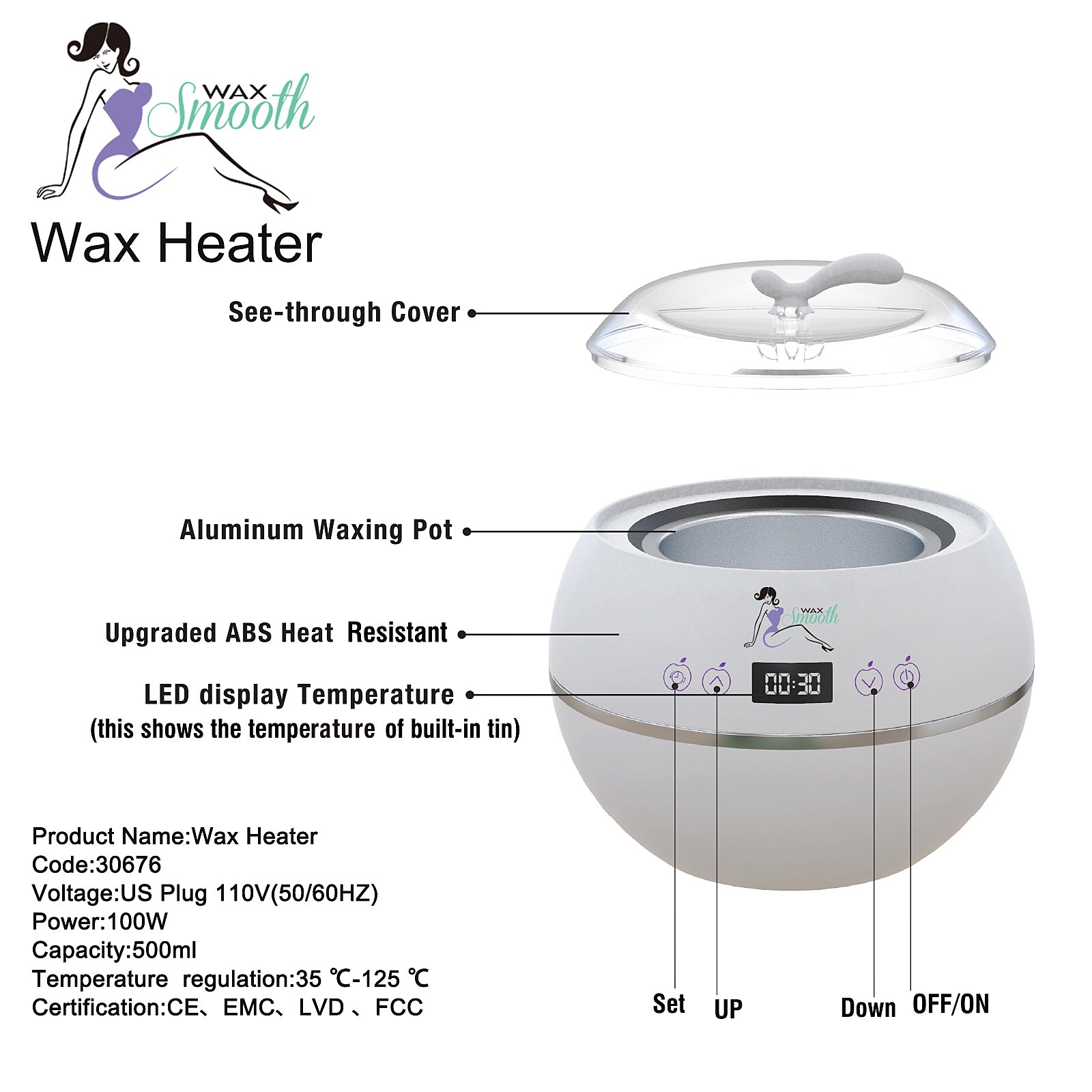 WaxSmooth Wax Warmer White Apple Style