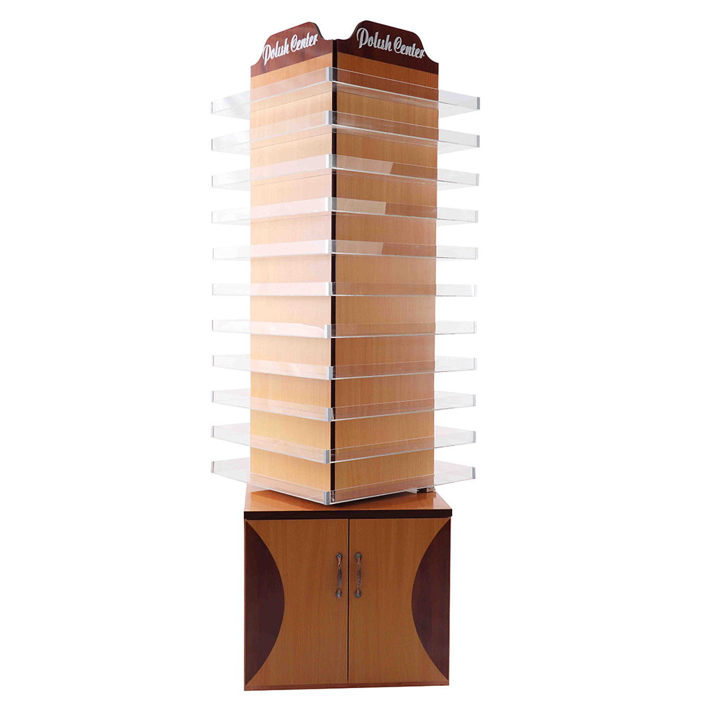 Powder & Polish Display Stand - 600 - Light  Wood