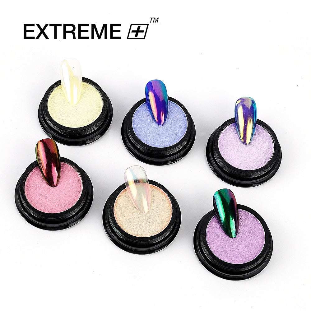 EXTREME+ Mirror Nail Glitter Aurora Powder Ice Kit 6 colors