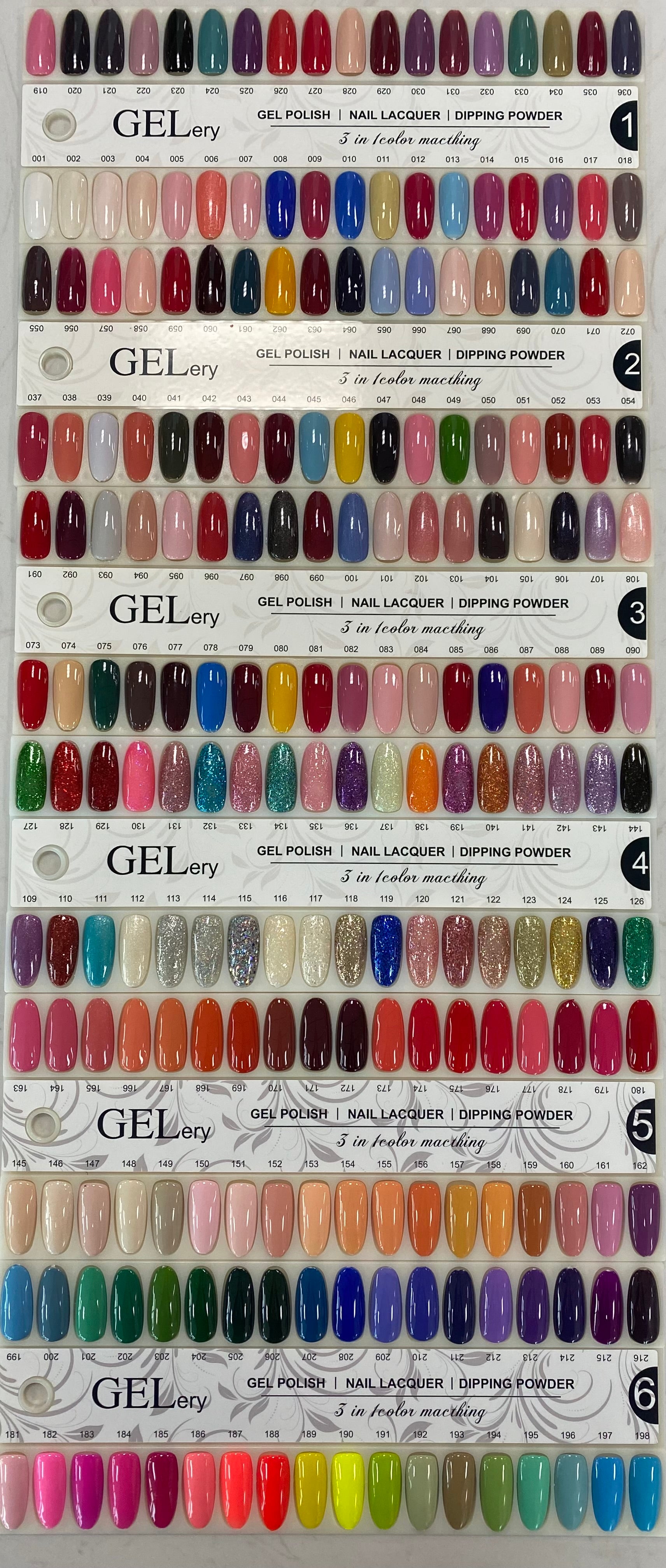 GELery 3 in 1 Sample Tip Color Chart