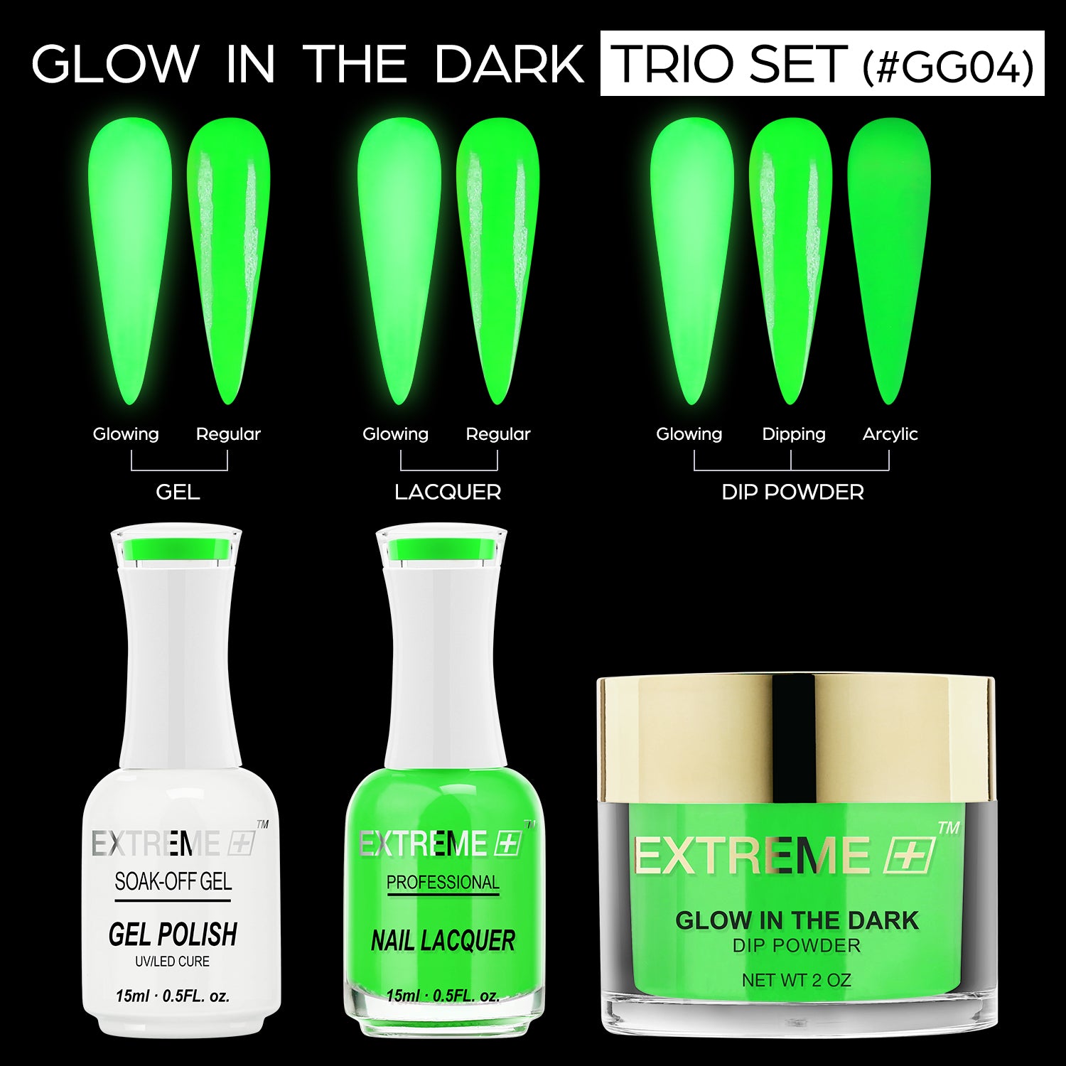 EXTREME+ 3 in 1 Combo Set - Glow in the Dark - #04