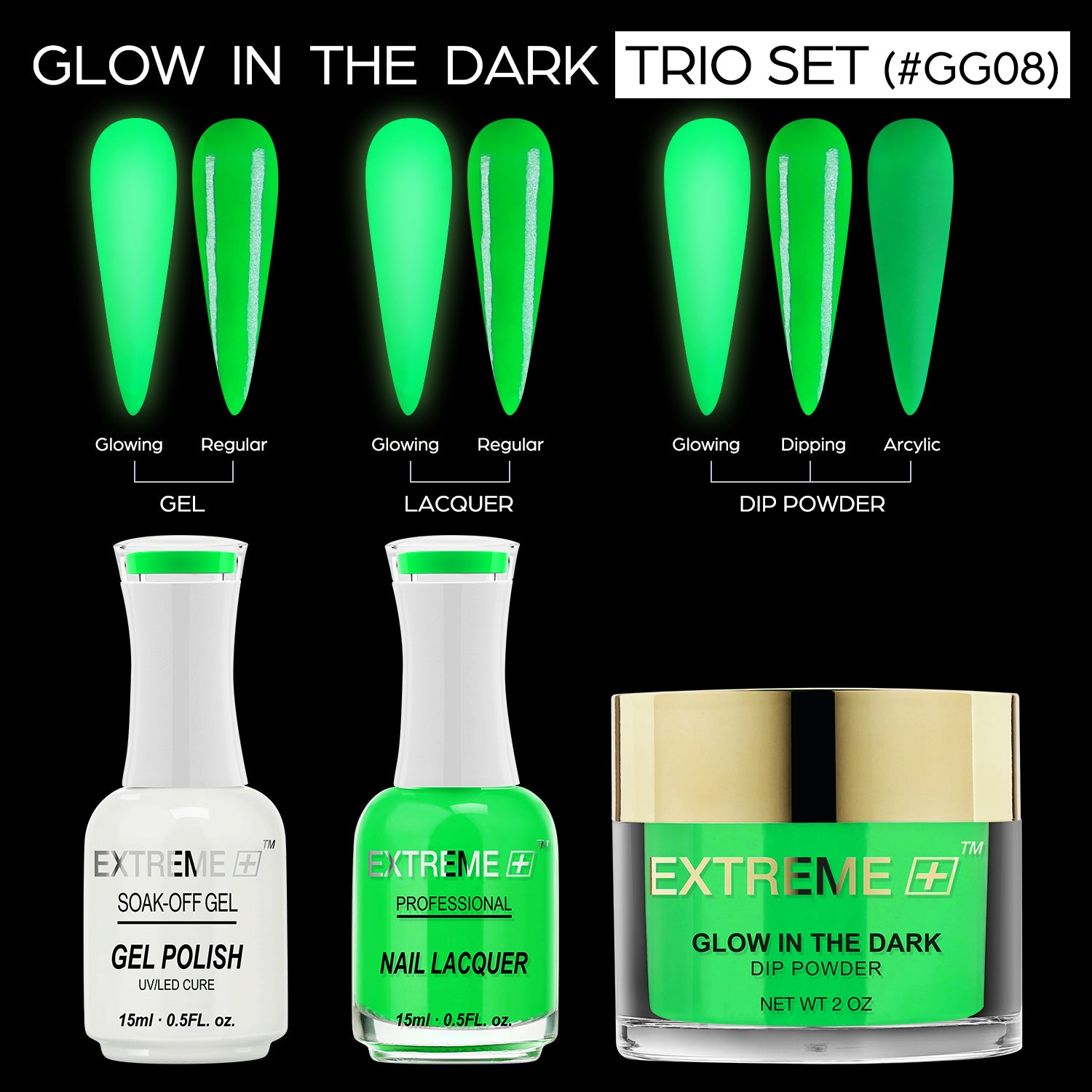 EXTREME+ 3 in 1 Combo Set - Glow in the Dark - #08