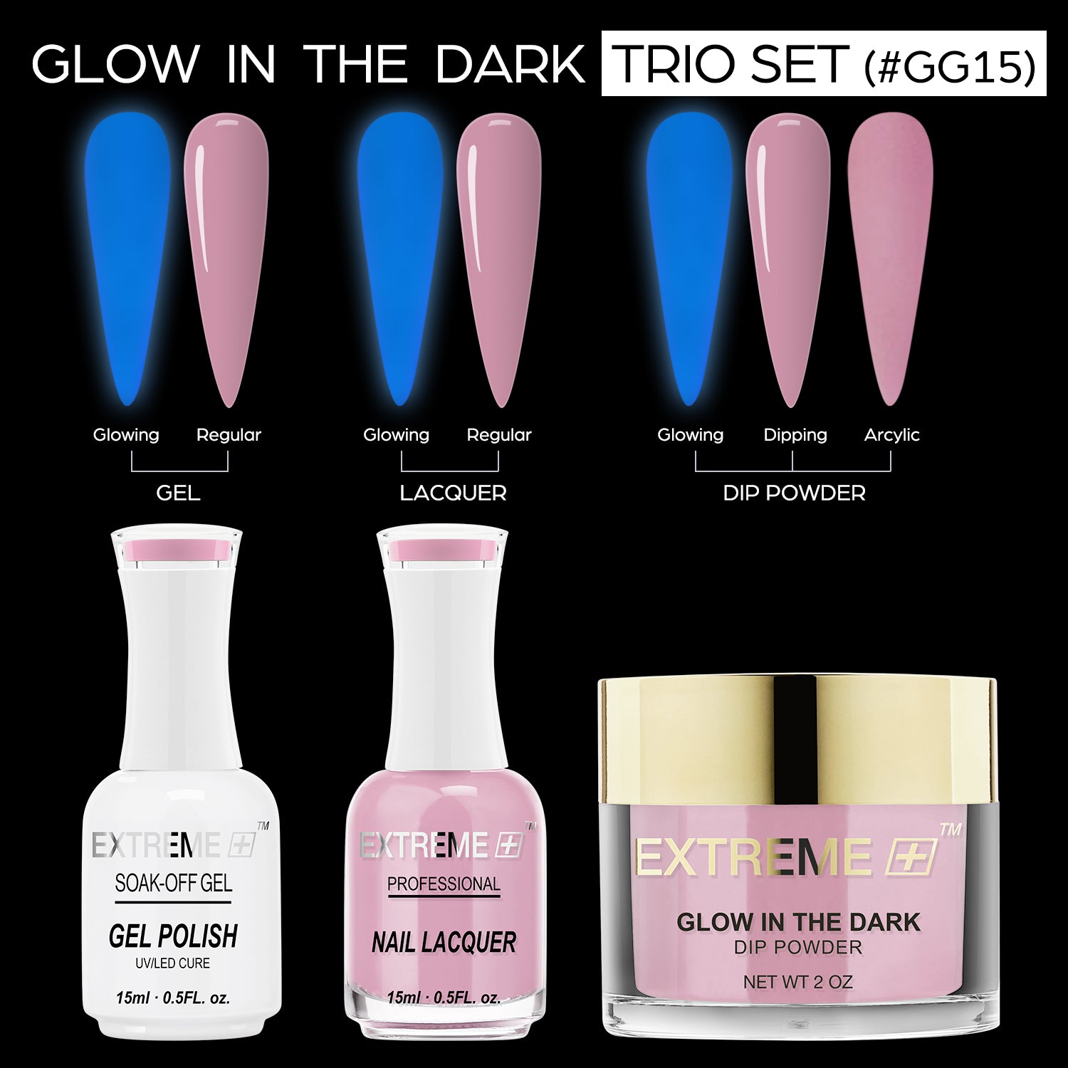 EXTREME+ 3 in 1 Combo Set - Glow in the Dark - #15