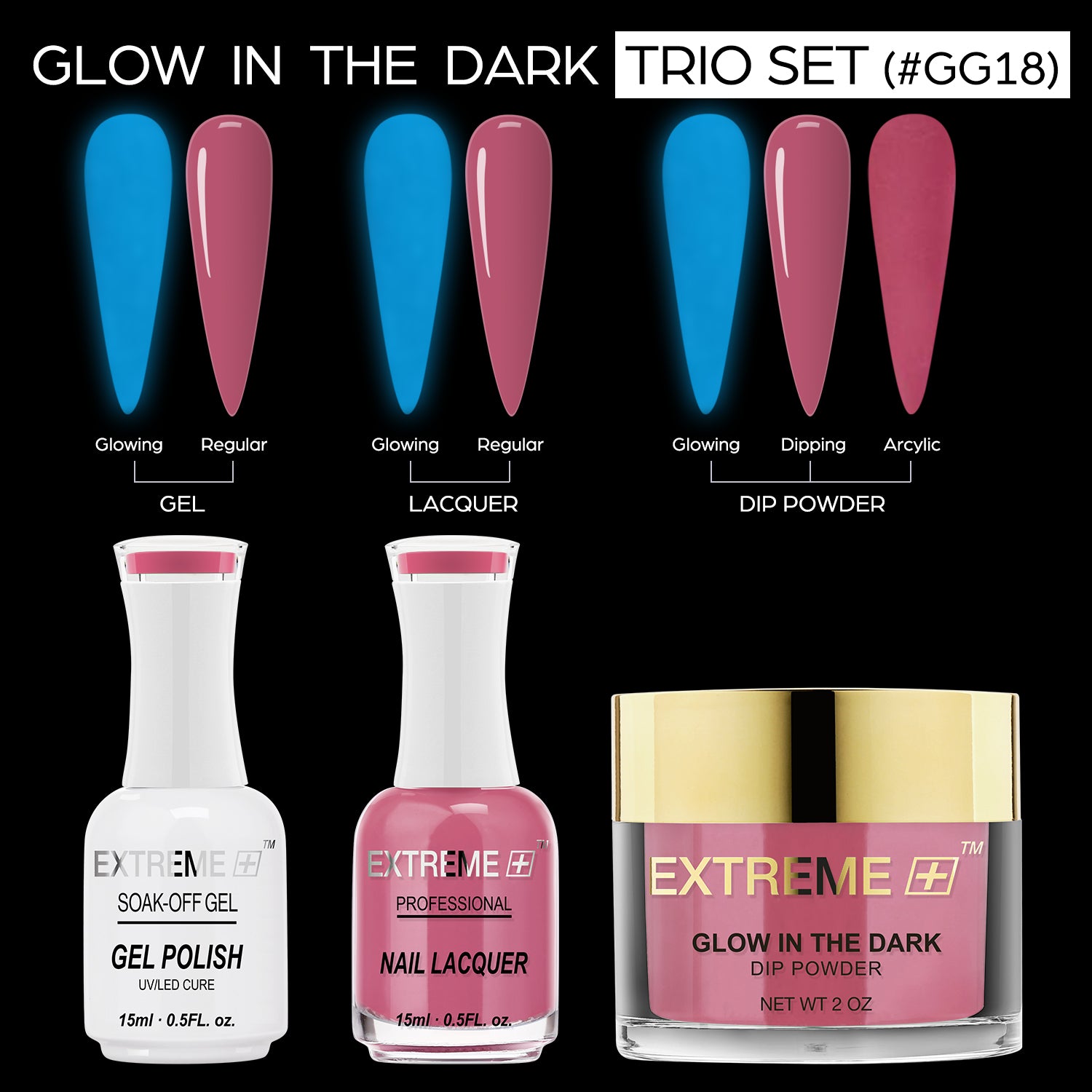 EXTREME+ 3 in 1 Combo Set - Glow in the Dark - #18