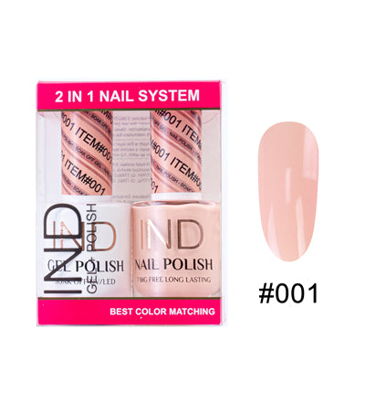 IND Nail Polish Gel & Matching Lacquer Set - #01