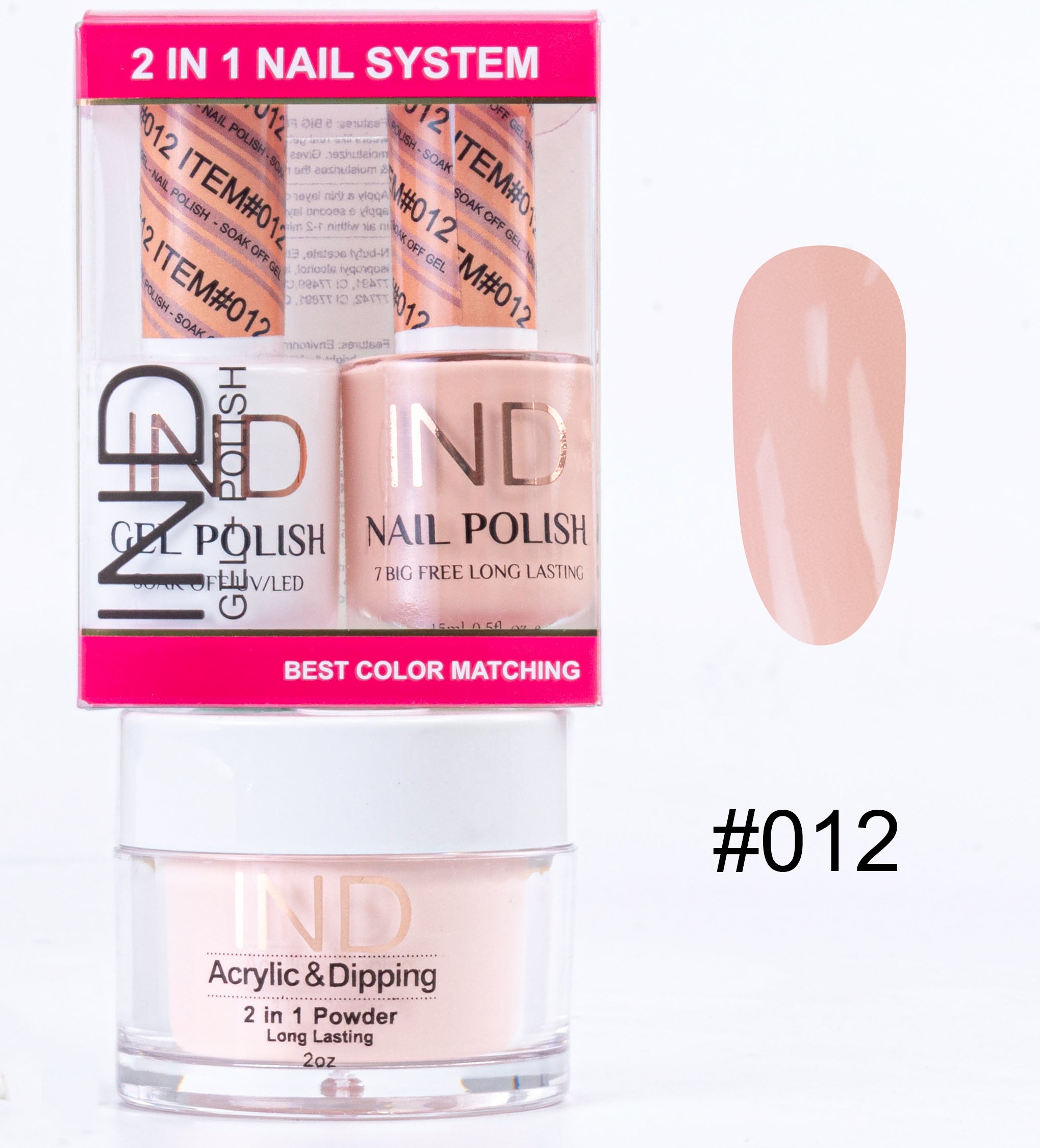 IND 3 IN 1 Combo Gel +Lacquer+dipping powder - #12