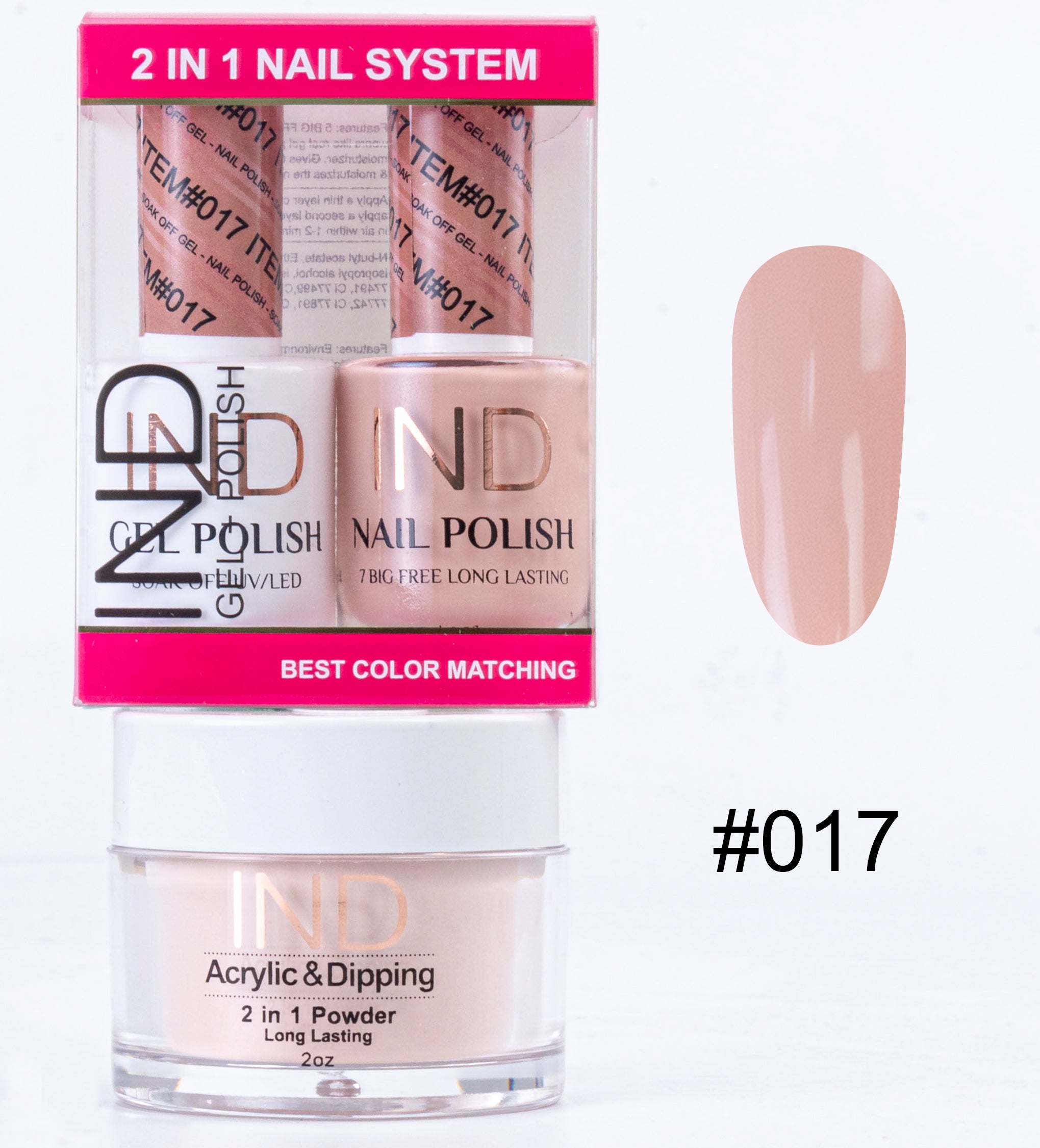 IND 3 IN 1 Combo Gel +Lacquer+dipping powder - #17