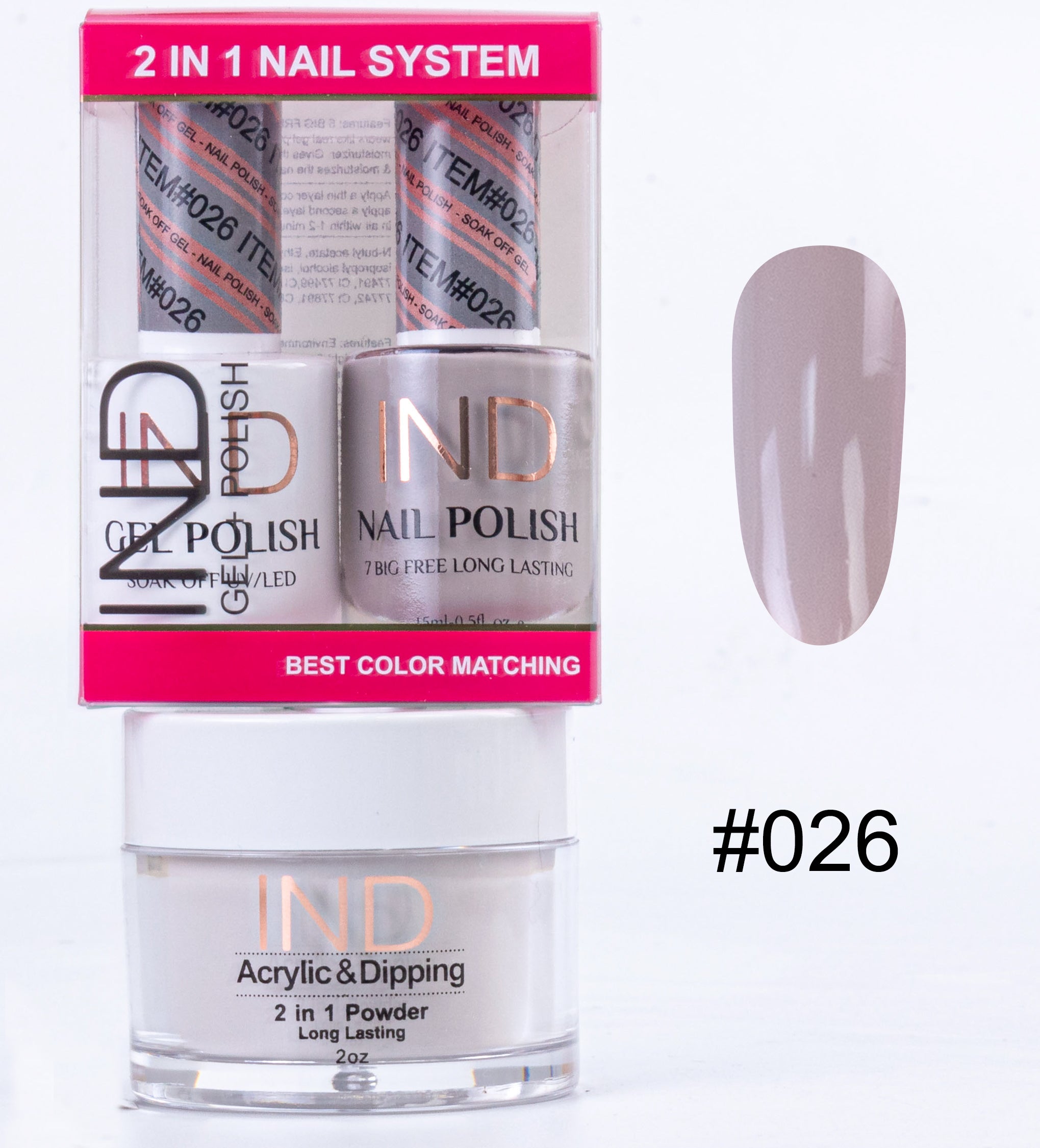 IND 3 IN 1 Combo Gel +Lacquer+dipping powder - #26