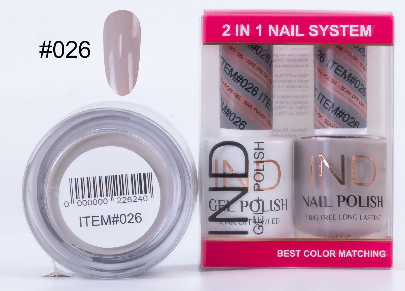 IND 3 IN 1 Combo Gel +Lacquer+dipping powder - #26