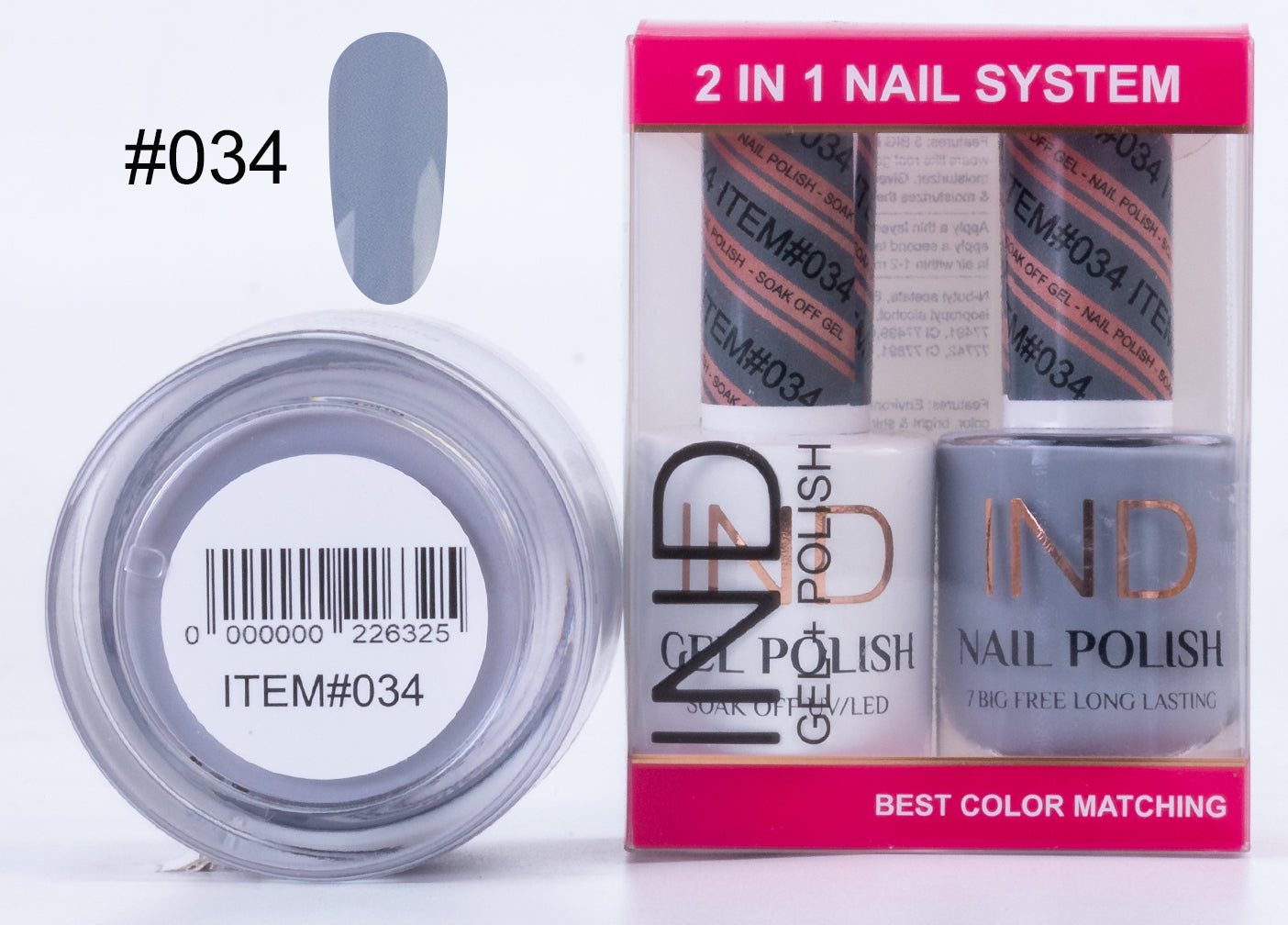 IND 3 IN 1 Combo Gel +Lacquer+dipping powder - #34