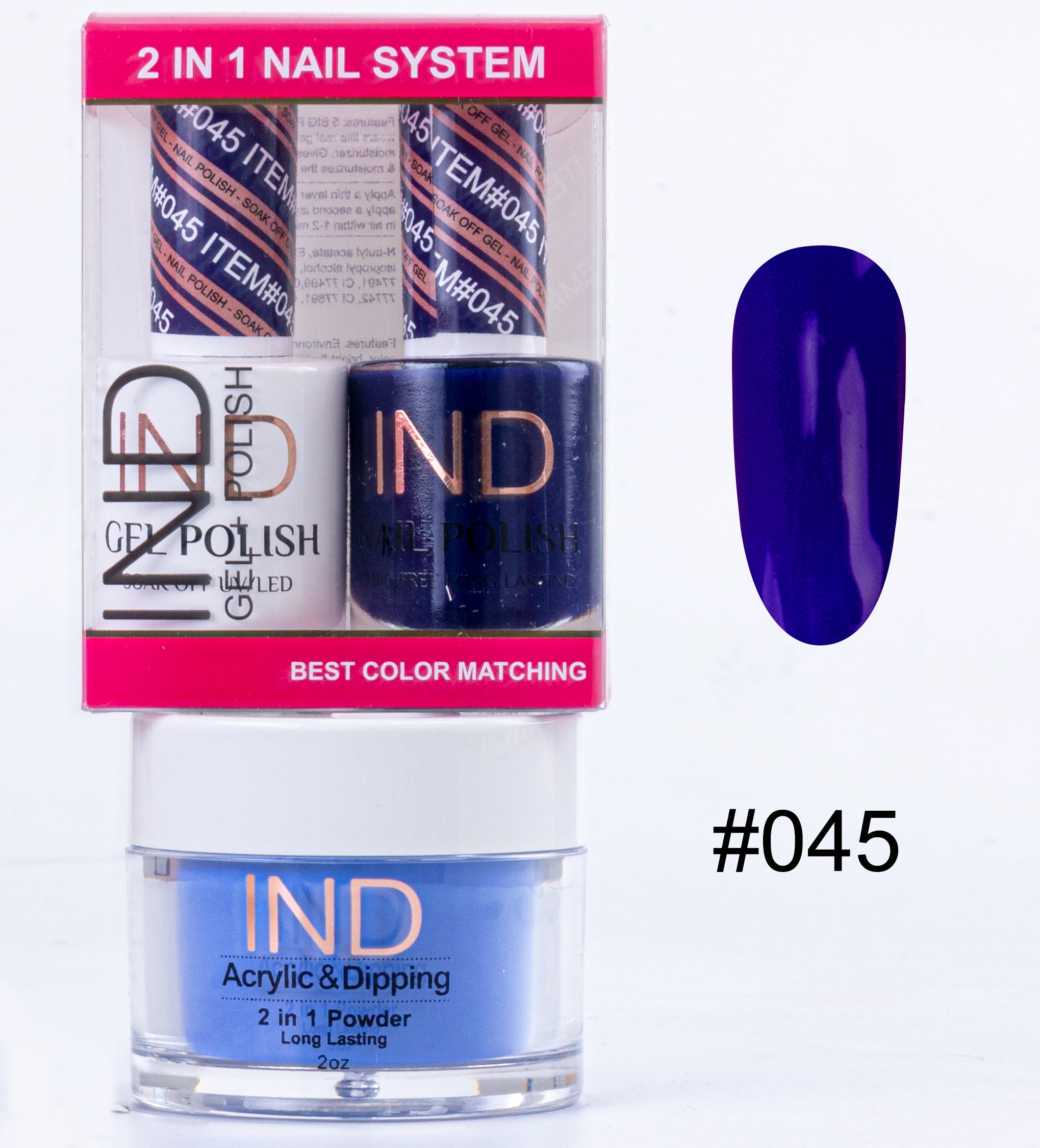 IND 3 IN 1 Combo Gel +Lacquer+dipping powder - #45