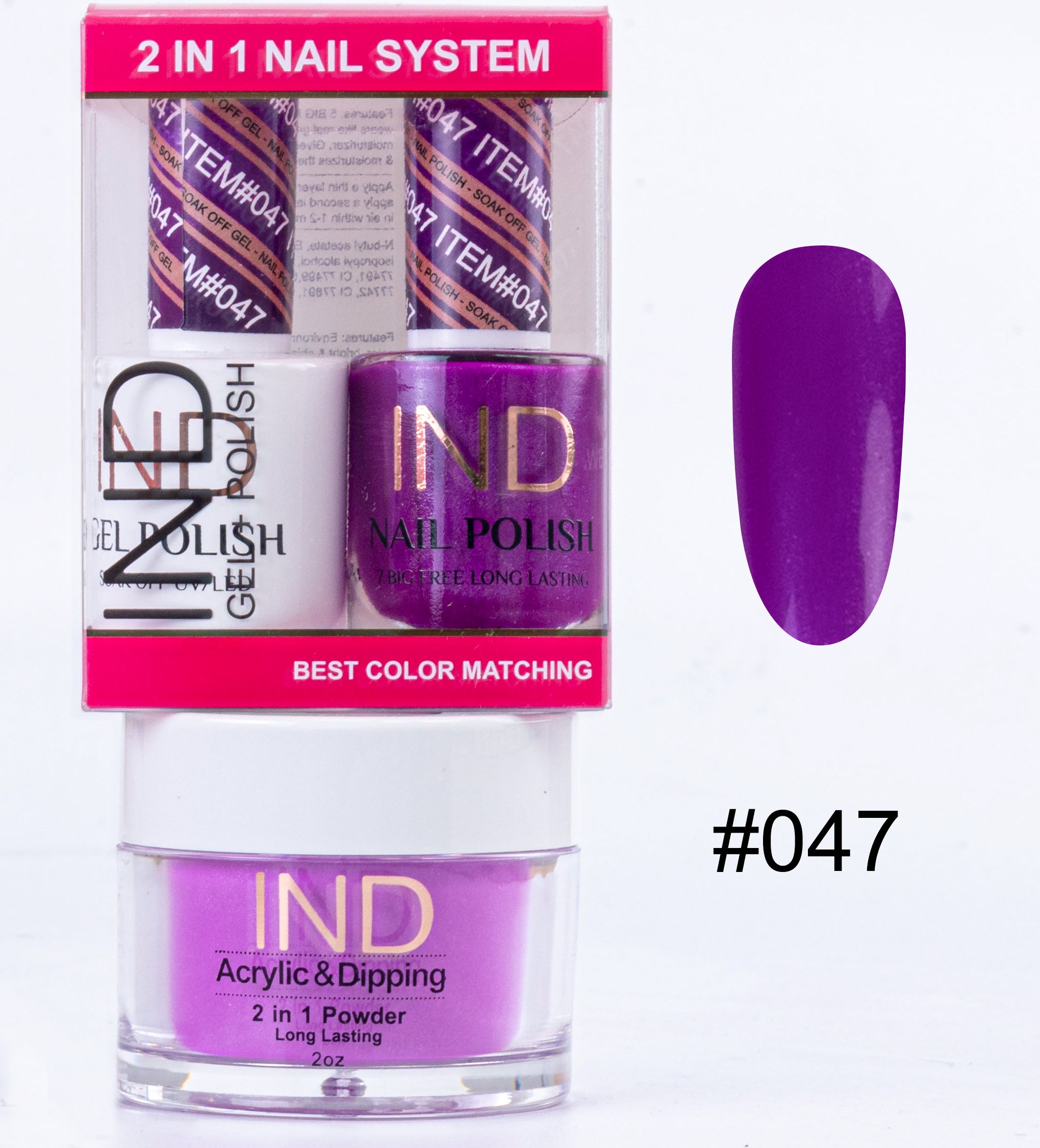 IND 3 IN 1 Combo Gel +Lacquer+dipping powder - #47